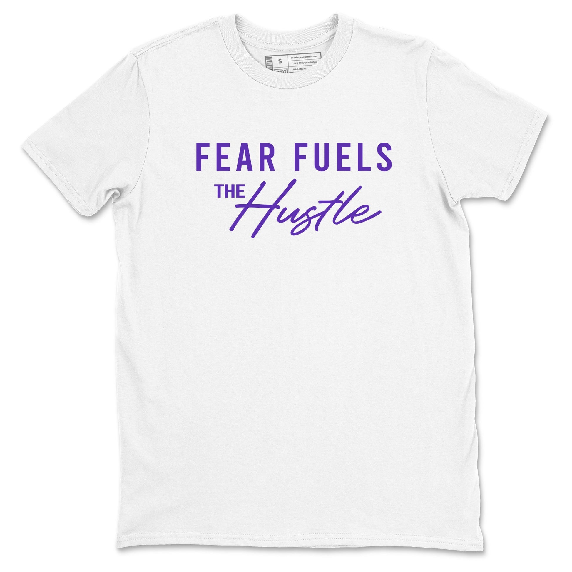 Sneaker Threads – Sneaker Tees To Match Nike KB 9 Hyper Grape – Fear Fuels The Hustle Graphic Tee White 2. Perfect for Jordan releases 2025 colorways. Perfect for purple basketball sneaker releases and legacy-inspired colorways for 2025 hoopers.