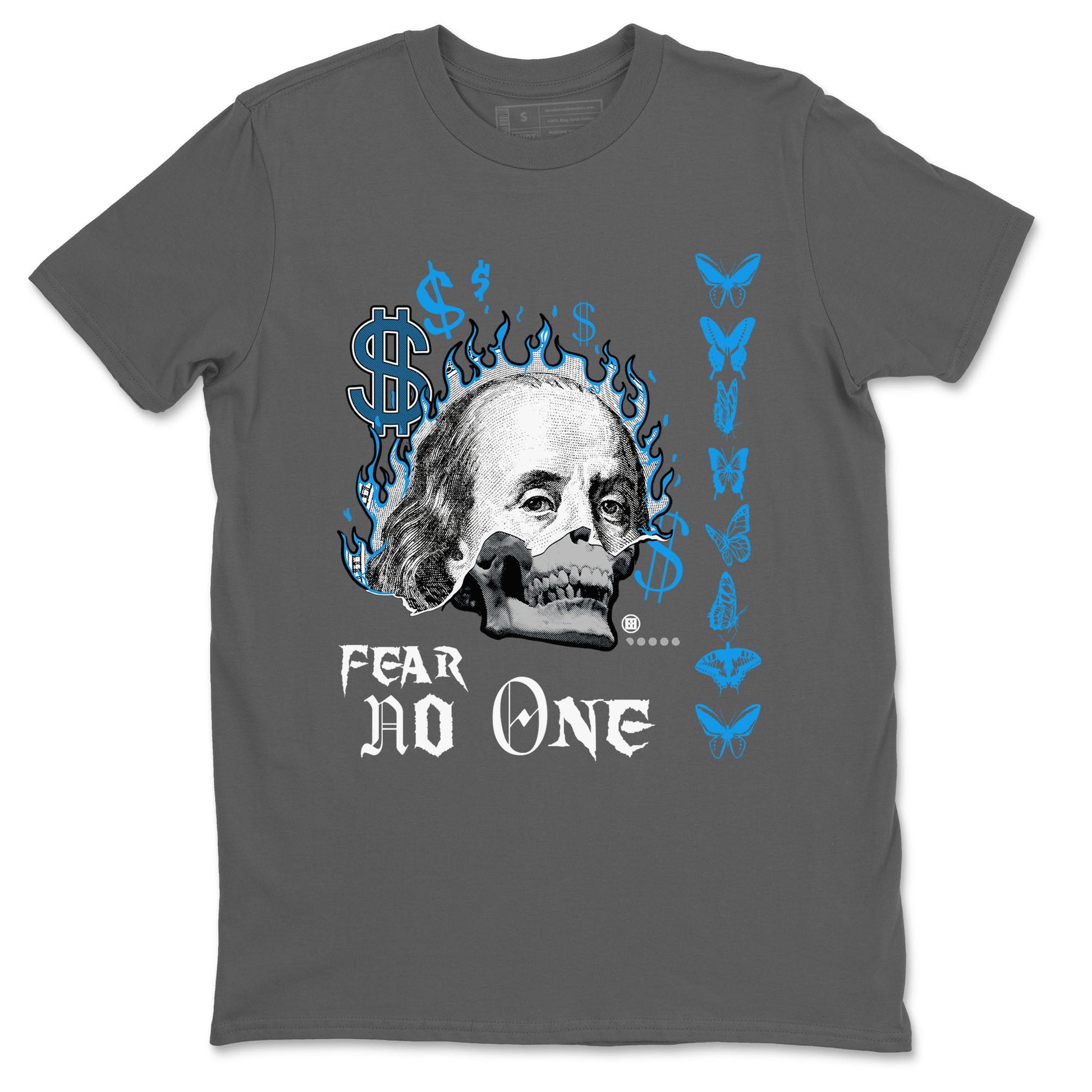 AJ4 Military Blue shirt to match jordans Fear No One sneaker tees Air Jordan 4 Military Blue SNRT Sneaker Release Tees unisex cotton Cool Grey 2 crew neck shirt