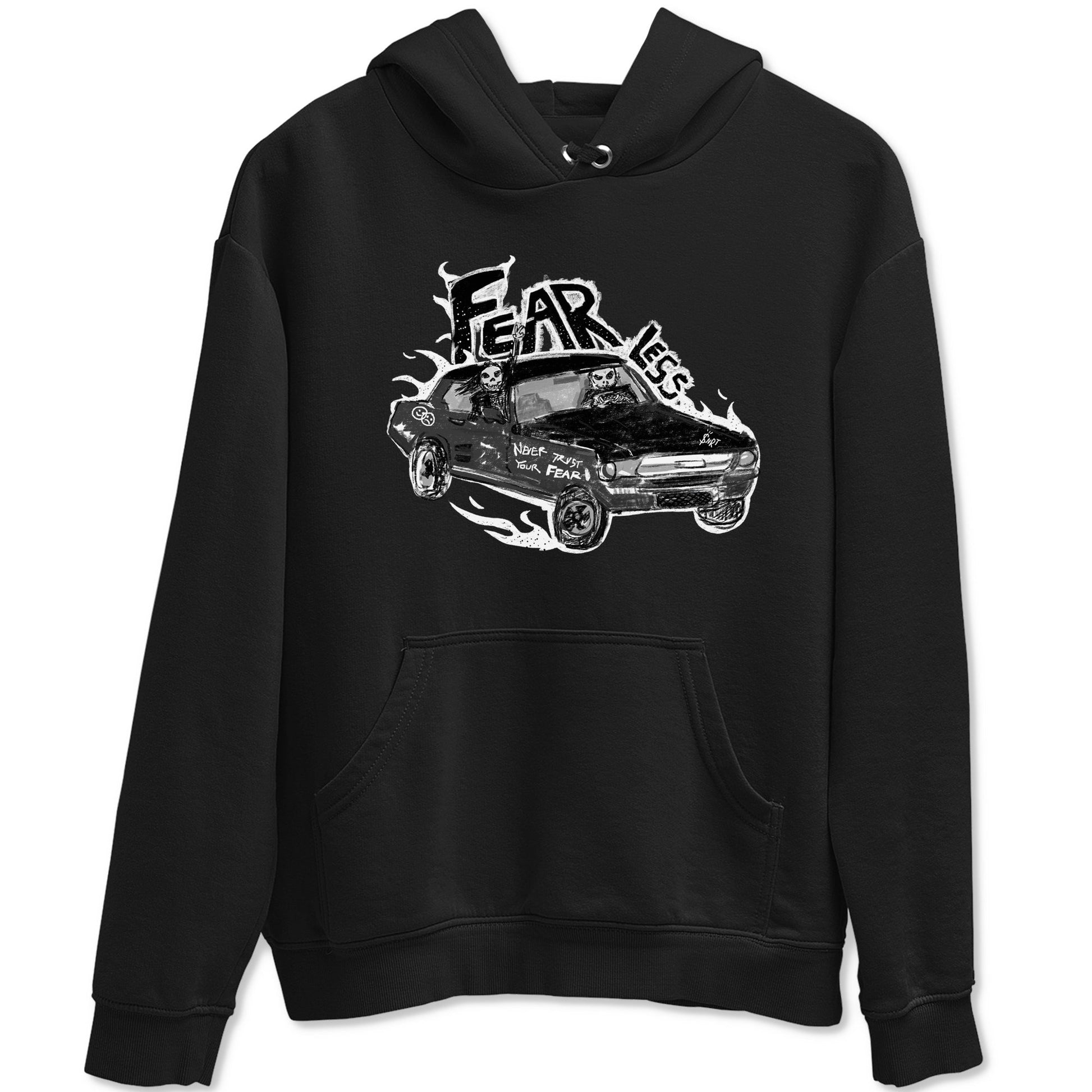 4s Fear shirts to match jordans Fearless Car sneaker match tees Air Jordan 4 Retro Fear match shoes to clothes SNRT Sneaker Tees unisex cotton Black 2 shirts