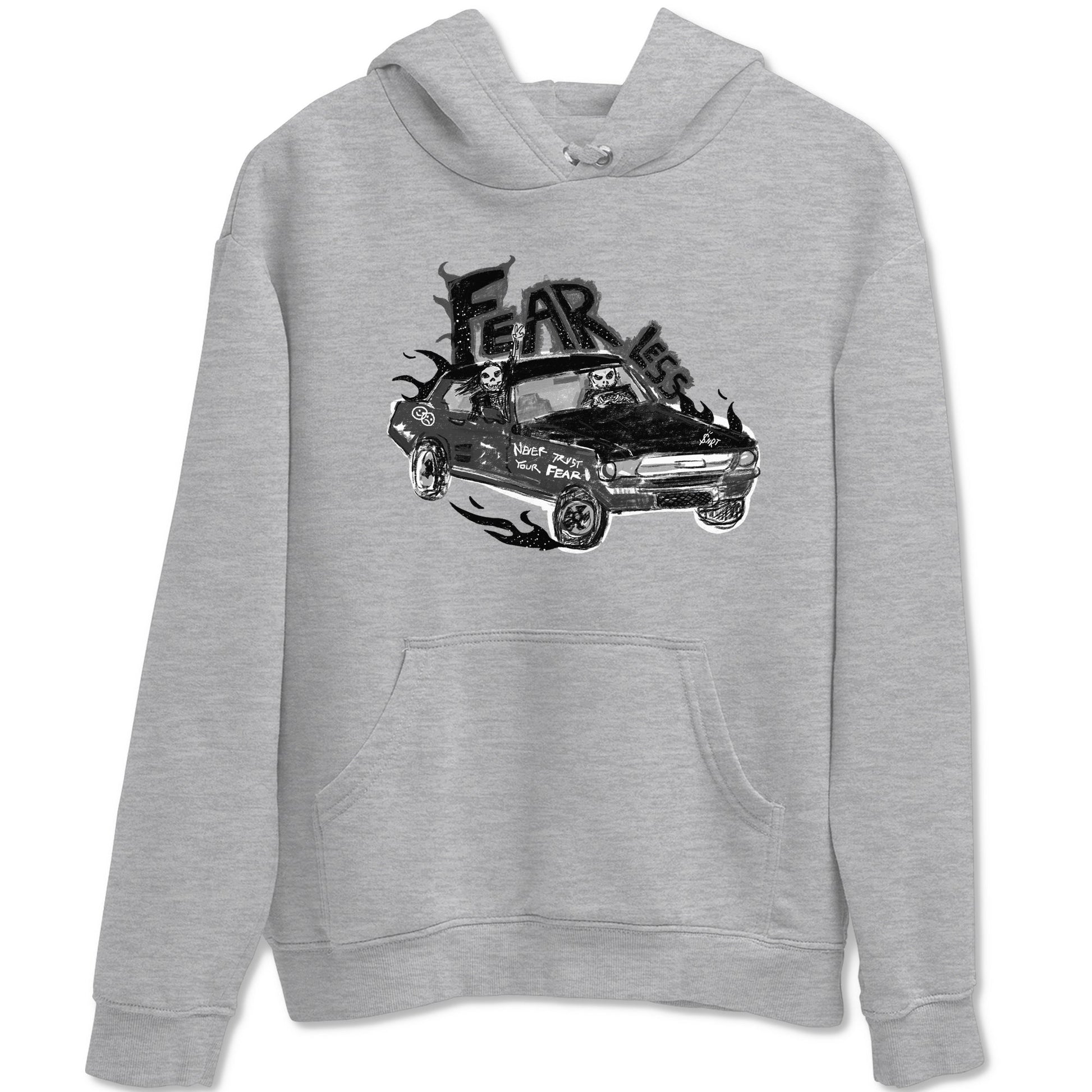 4s Fear shirts to match jordans Fearless Car sneaker match tees Air Jordan 4 Retro Fear match shoes to clothes SNRT Sneaker Tees unisex cotton Heather Grey 2 shirts