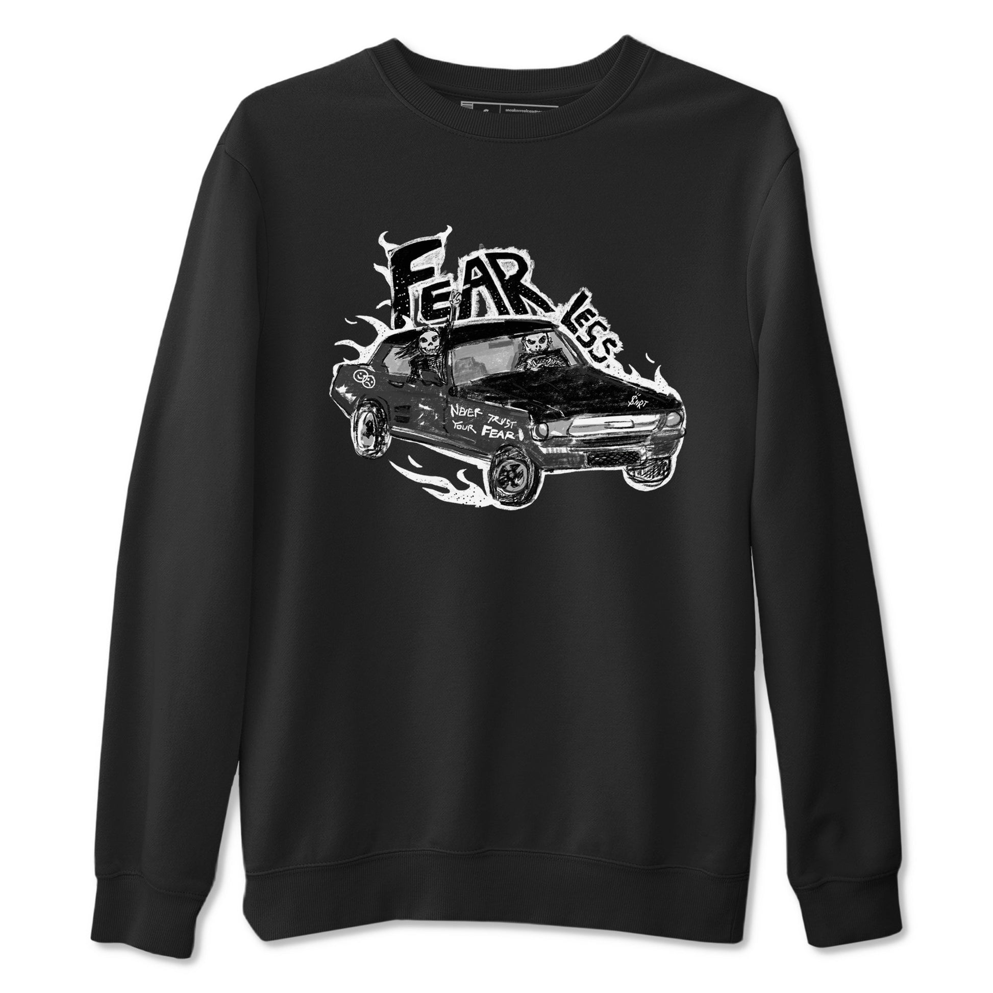4s Fear shirts to match jordans Fearless Car sneaker match tees Air Jordan 4 Retro Fear match shoes to clothes SNRT Sneaker Tees unisex cotton Black 2 shirts