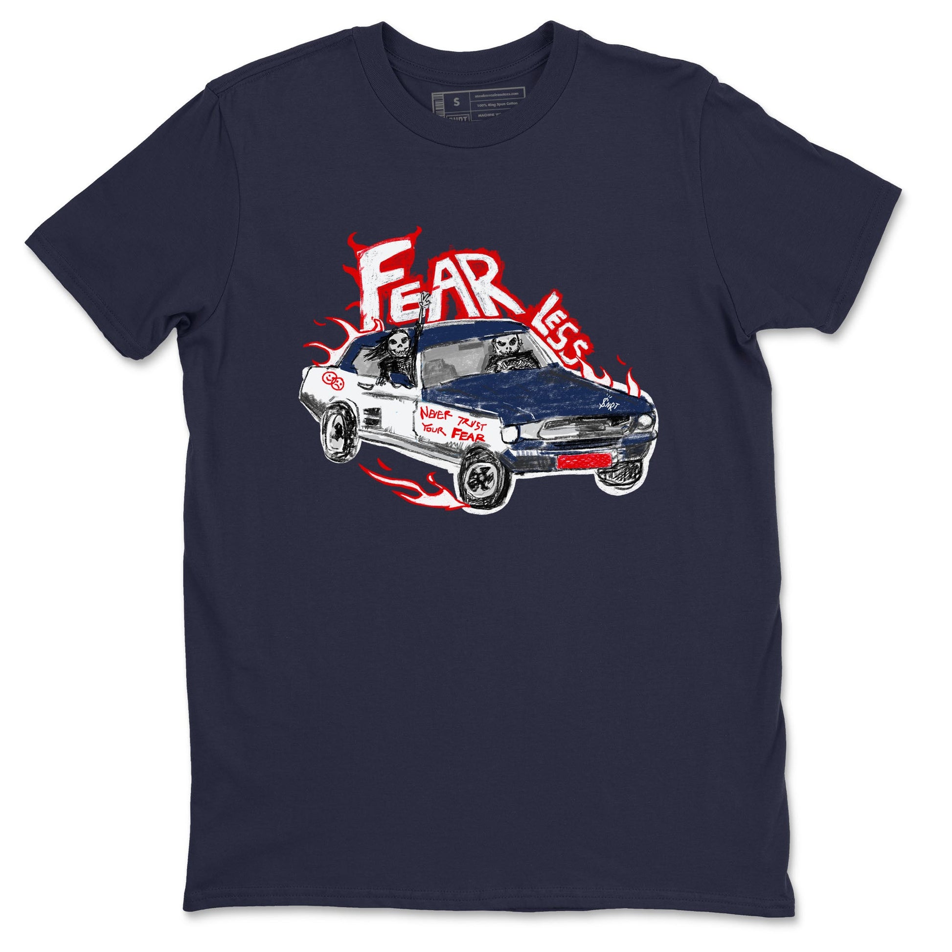 6s White And Midnight Navy shirts to match jordans Fearless Car sneaker match tees Air Jordan 6 White And Midnight Navy SNRT Sneaker Release Tees unisex cotton Navy 2 crew neck shirts