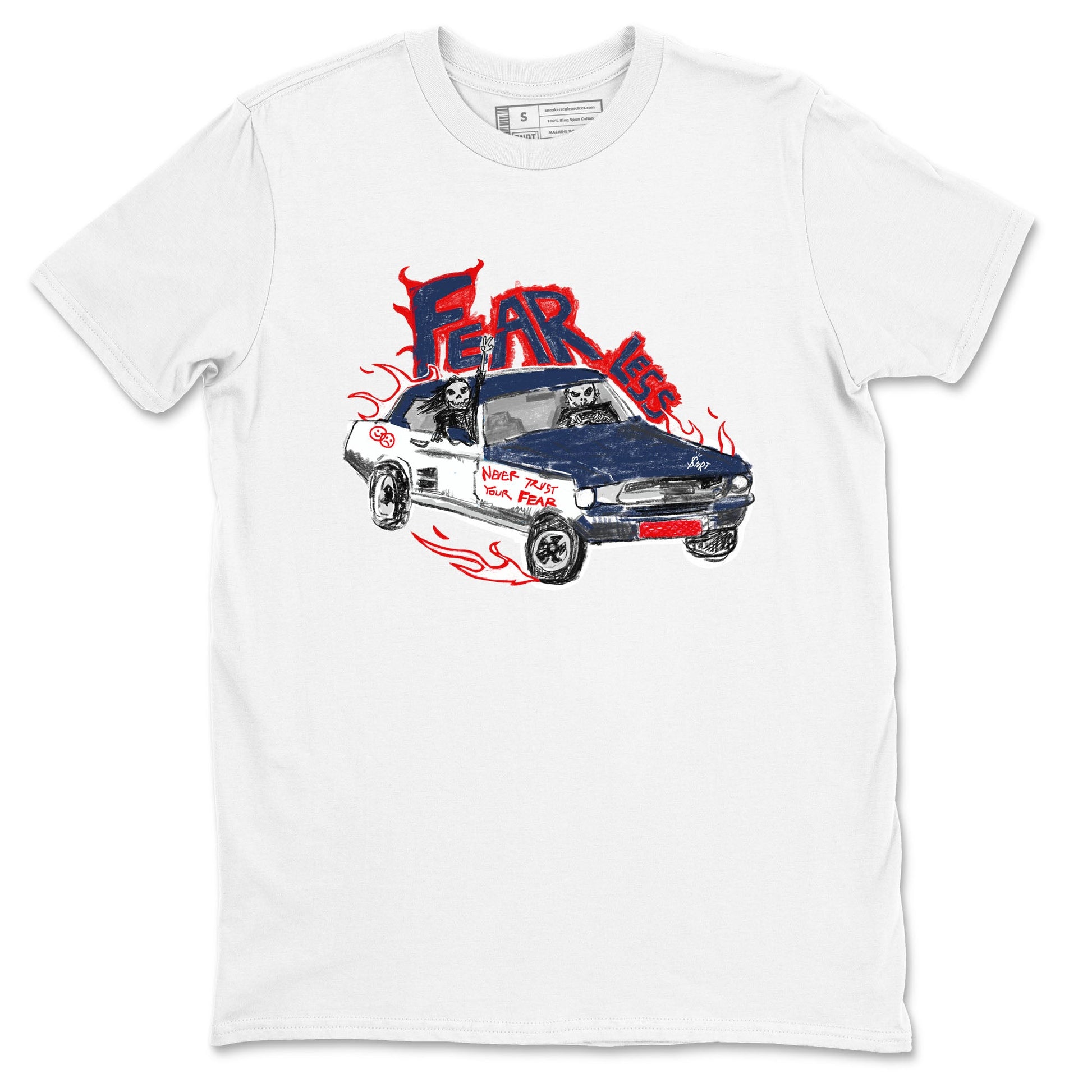 6s White And Midnight Navy shirts to match jordans Fearless Car sneaker match tees Air Jordan 6 White And Midnight Navy SNRT Sneaker Release Tees unisex cotton White 2 crew neck shirts