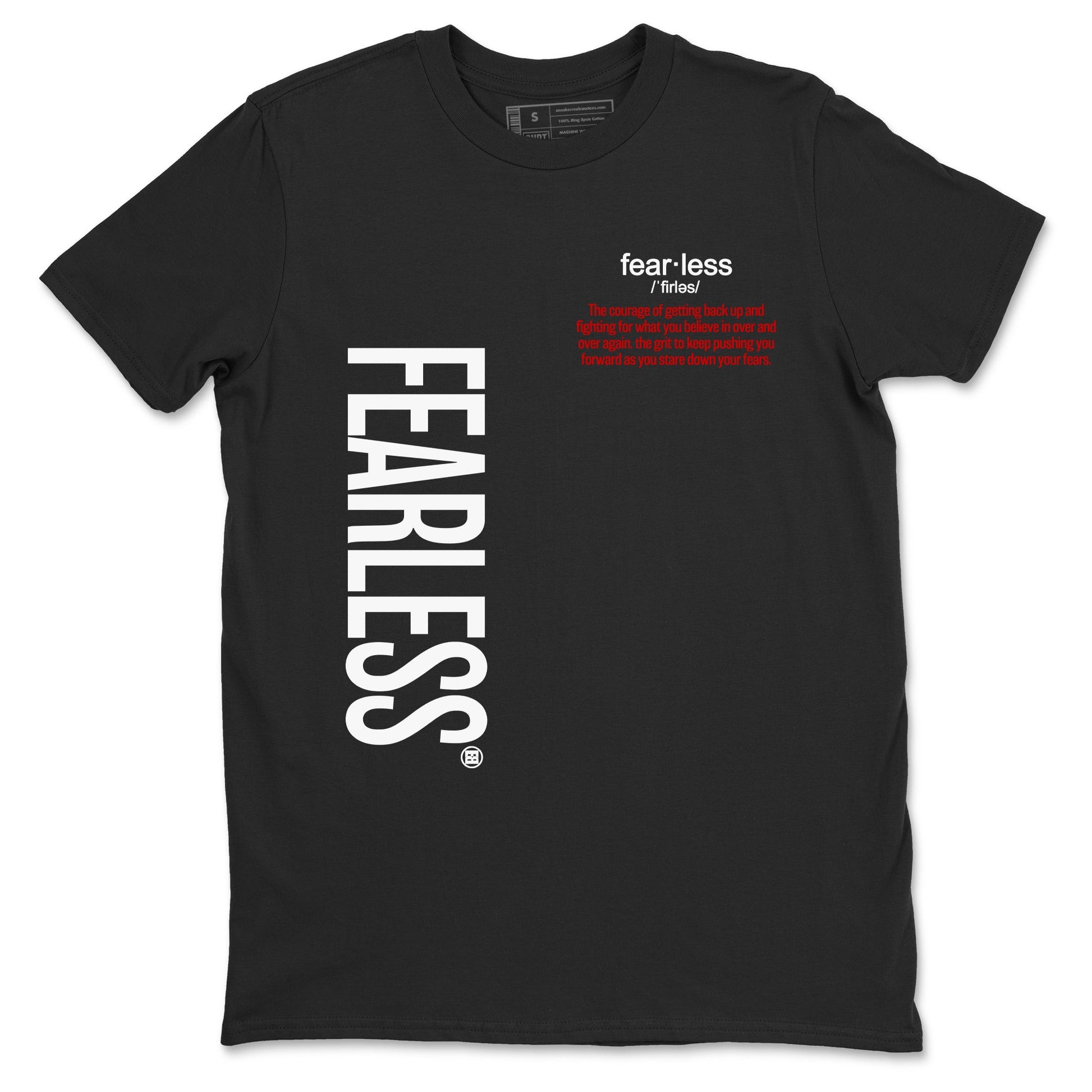 Air Jordan 11 Low Bred sneaker match tee Fearless Definition sneaker match tees Air Jordan 11 Bred best t-shirts to match jordans SNRT Sneaker Tees unisex cotton Black 2 shirts