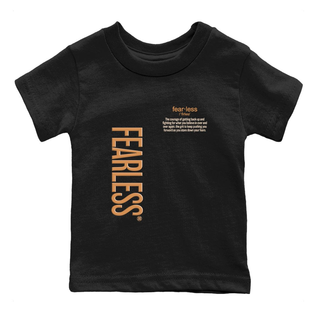 Sneaker match tees – Sneaker Tees To Match Air Jordan 3 Champagne and Oysters Shoes – Fearless Definition Kids T-Shirt Black 2