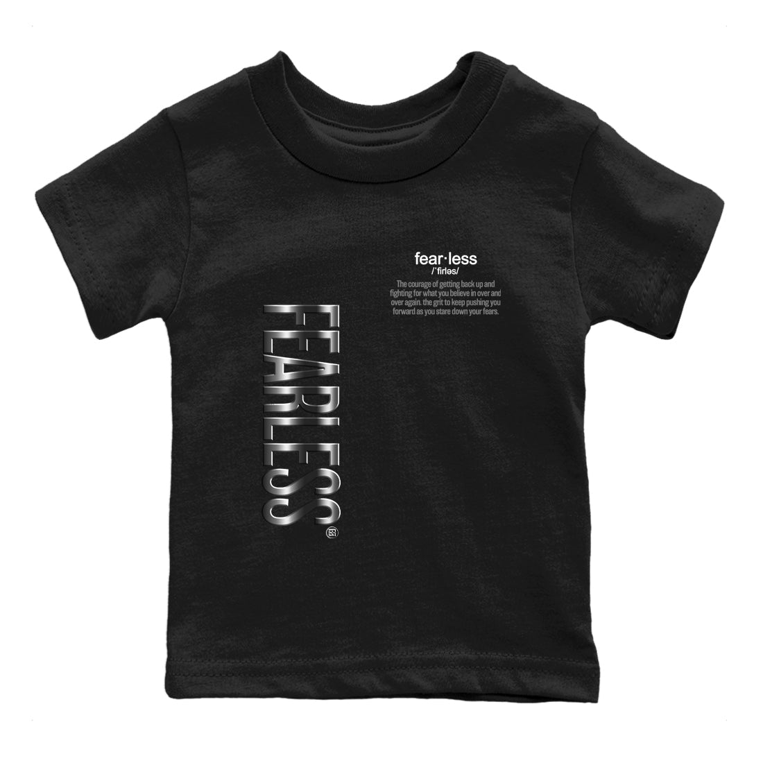 4s Black Cat Sneaker match tees – Sneaker Tees To Match Air Jordan 4 Black Cat Shoes – Fearless Definition Kids T-Shirt Black 2