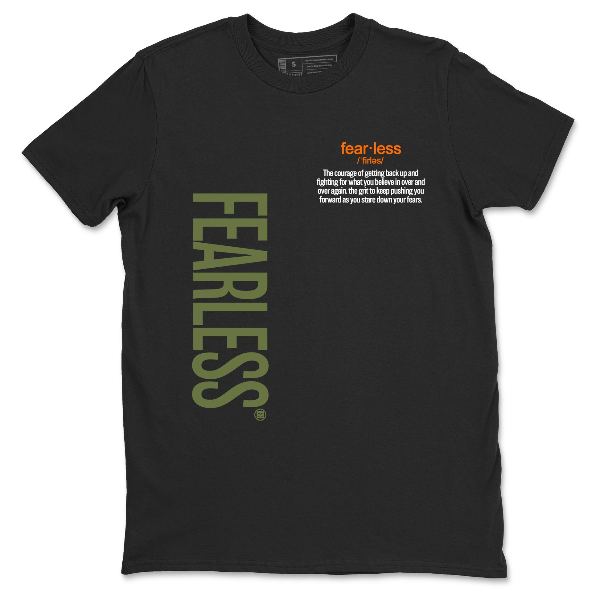 Sneaker match tees – Sneaker Tees To Match Undefeated inspired colorways Air Jordan 4 OG Olive Shoes – Fearless Definition Tee Black 2
