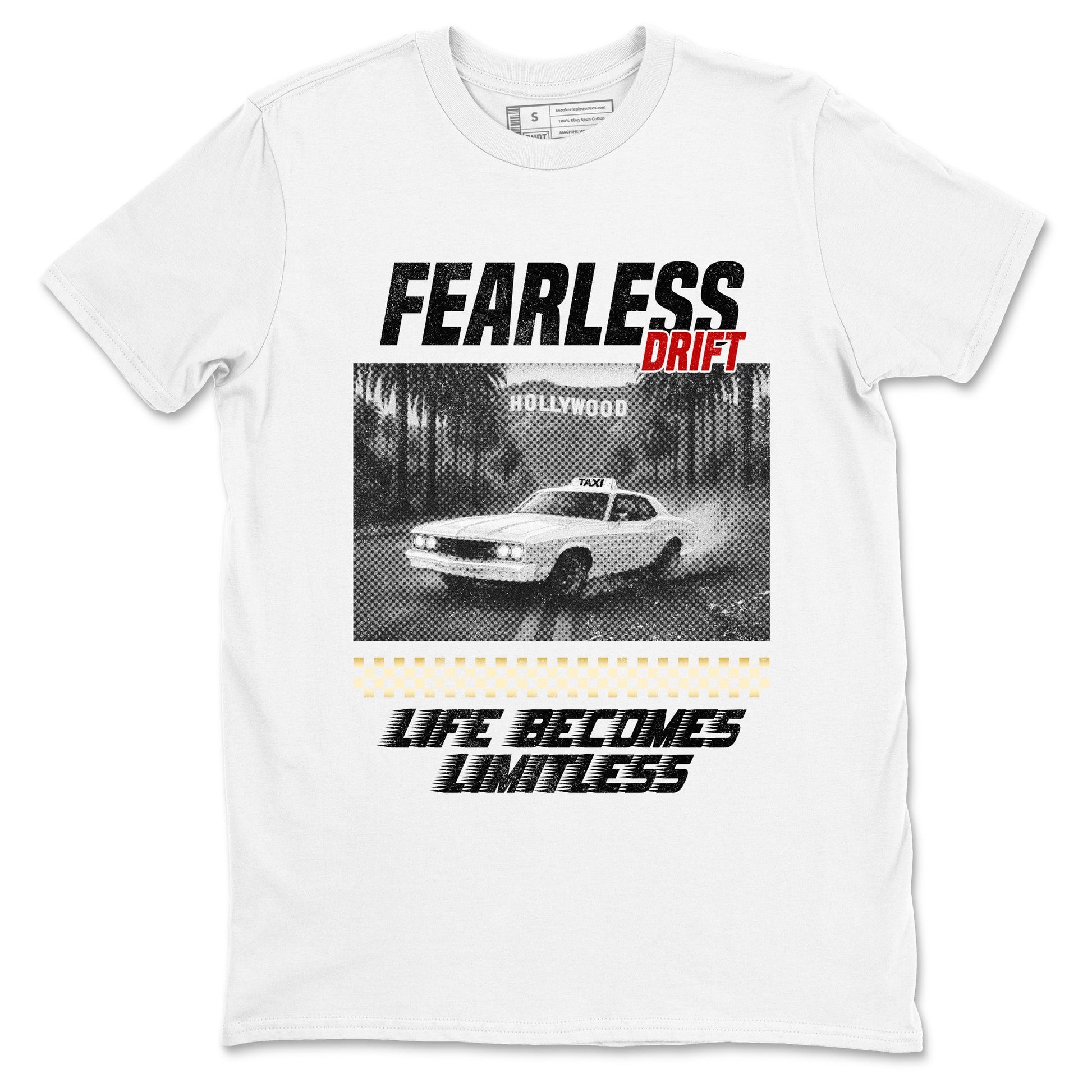 Sneaker match tees – Sneaker Tees To Match Air Jordan 12 Taxi Shoes – Fearless Drift Tee White 2