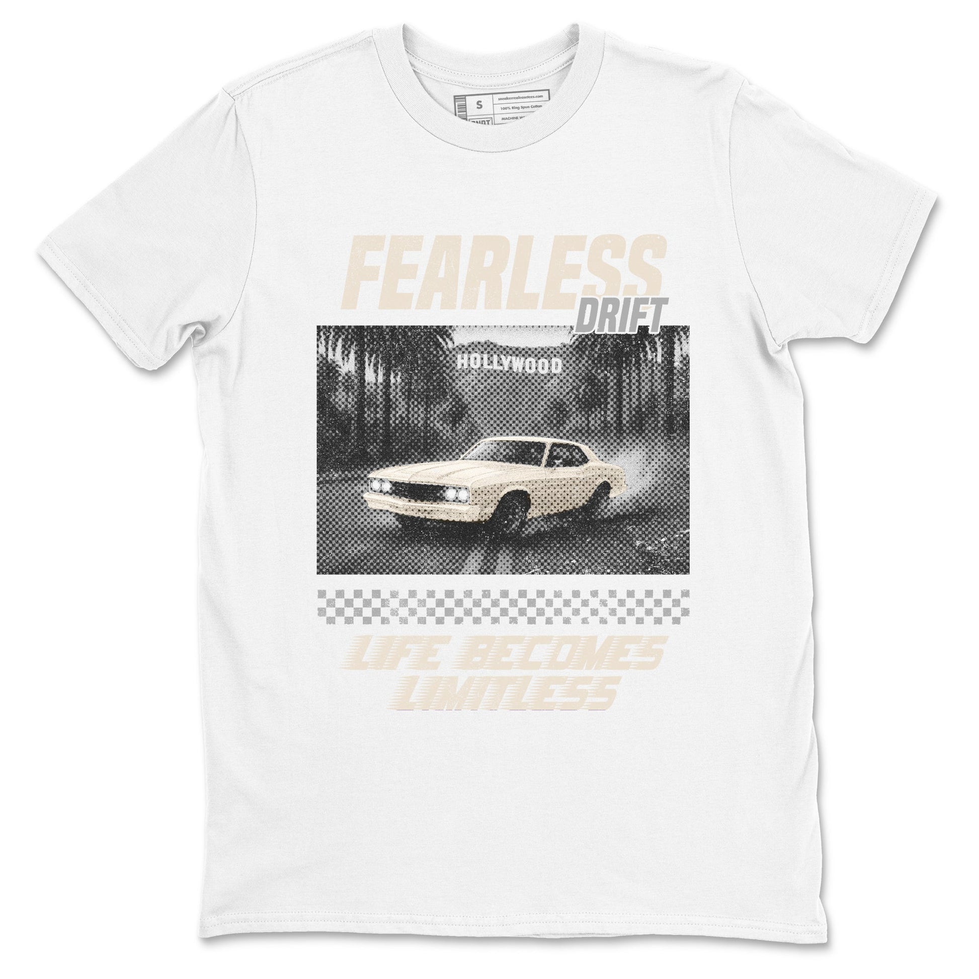 Fearless Drift sneaker match t-shirt styled to complete your fit with the Air Jordan 3 Pure Money sneakers, shown in White 2.