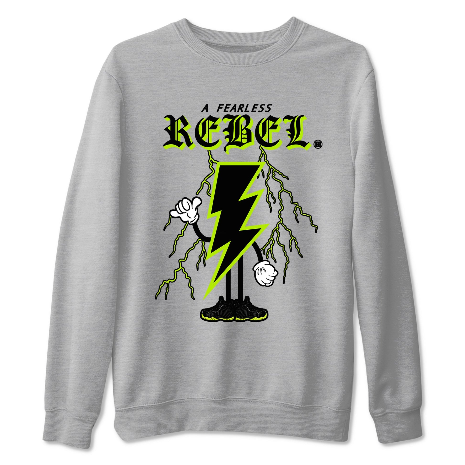 Foams One Black Volt shirts to match jordans Fearless Rebel sneaker match tees Air Foamposite One Black and Volt match shoes to clothes SNRT Sneaker Tees unisex cotton Heather Grey 2 shirts