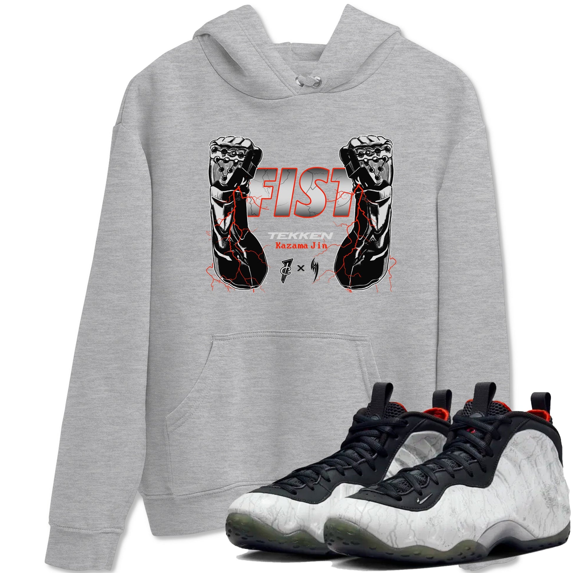 Foams One Jin shirts to match jordans Fist sneaker match tees Air Foamposite One Jin match shoes to clothes SNRT Sneaker Tees unisex cotton Heather Grey 1 shirts