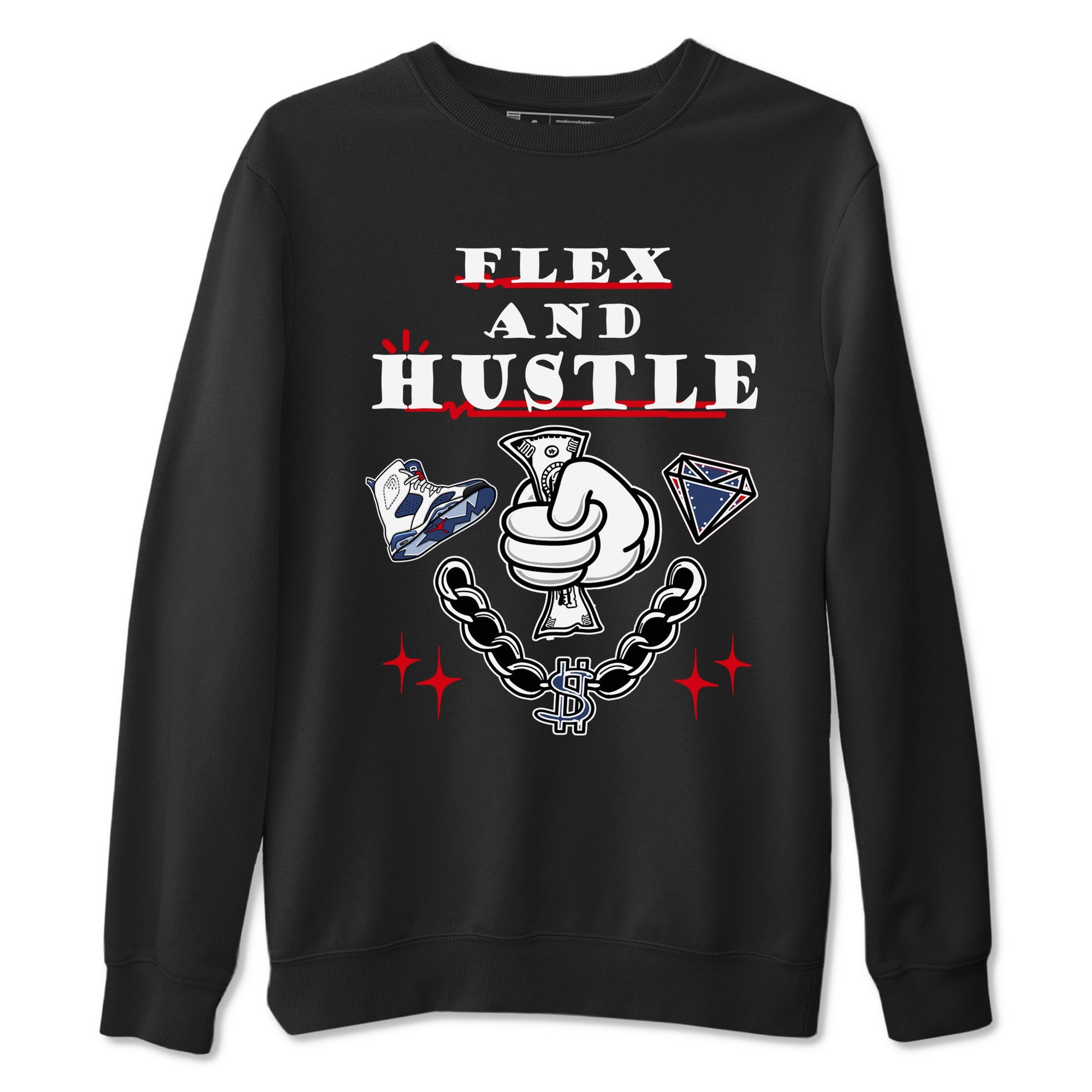 6s Olympic shirt to match jordans Flex And Hustle sneaker tees Air Jordan 6 Olympic SNRT Sneaker Release Tees unisex cotton Black 2 crew neck shirt