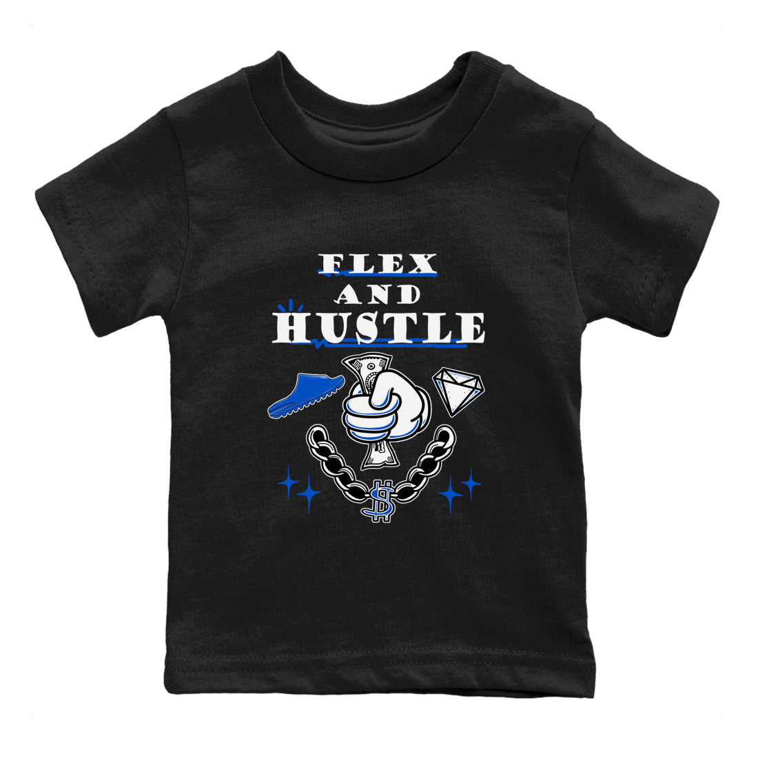 Yeezy Slide Azure shirts to match jordans Flex And Hustle sneaker match tees Yeezy Slide Azure SNRT Sneaker Tees streetwear brand Baby and Youth Black 2 cotton tee