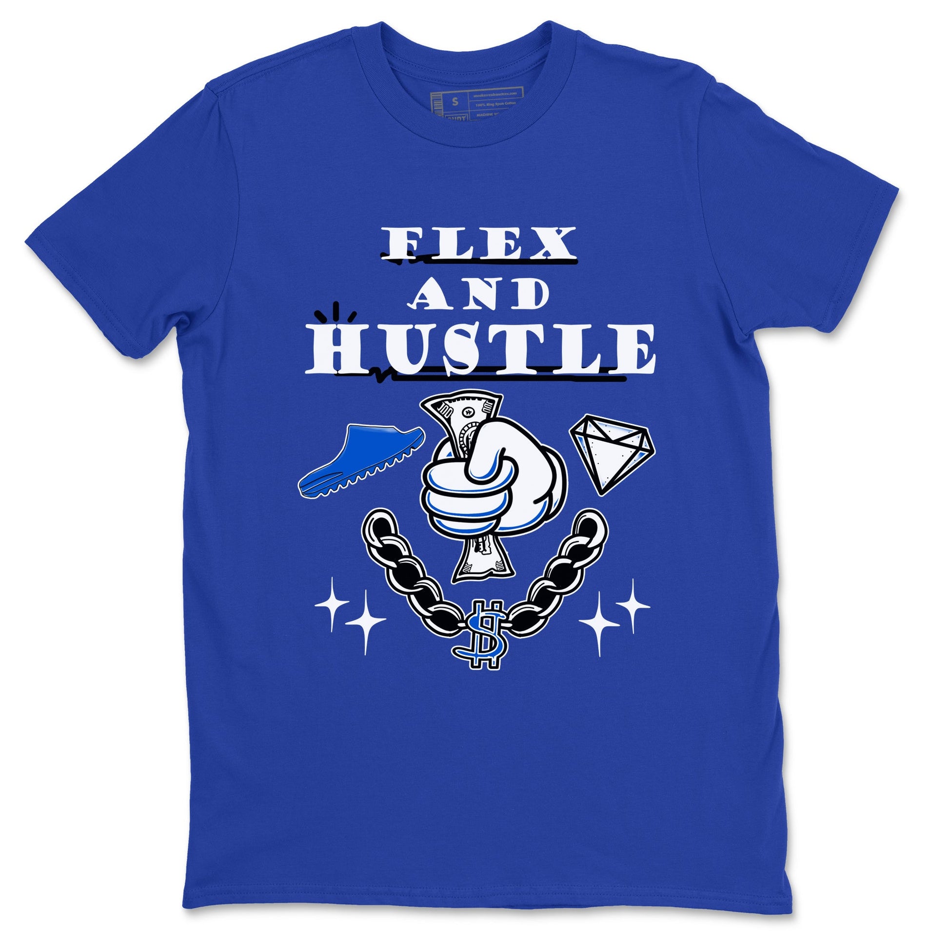 Yeezy Slide Azure shirts to match jordans Flex And Hustle sneaker match tees Yeezy Slide Azure SNRT Sneaker Tees streetwear brand Royal Blue 2 unisex cotton tee