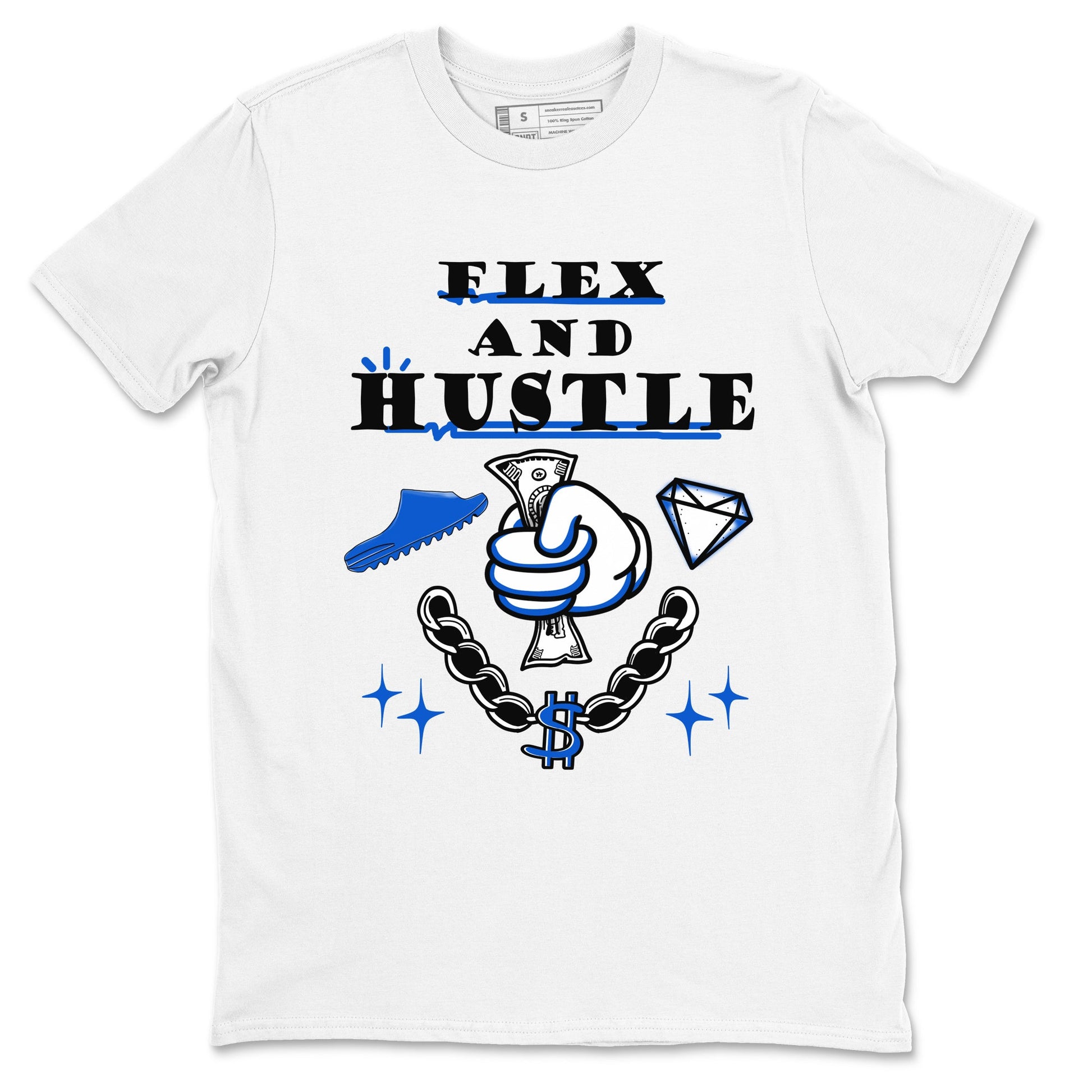 Yeezy Slide Azure shirts to match jordans Flex And Hustle sneaker match tees Yeezy Slide Azure SNRT Sneaker Tees streetwear brand White 2 unisex cotton tee