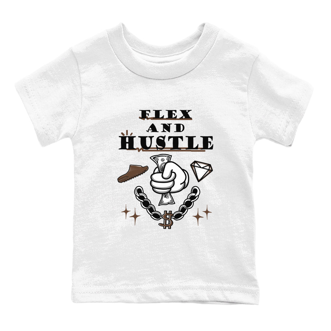 Yeezy Slide Flax shirts to match jordans Flex And Hustle sneaker match tees Yeezy Slide Flax SNRT Sneaker Tees streetwear brand Baby and Youth White 2 cotton tee