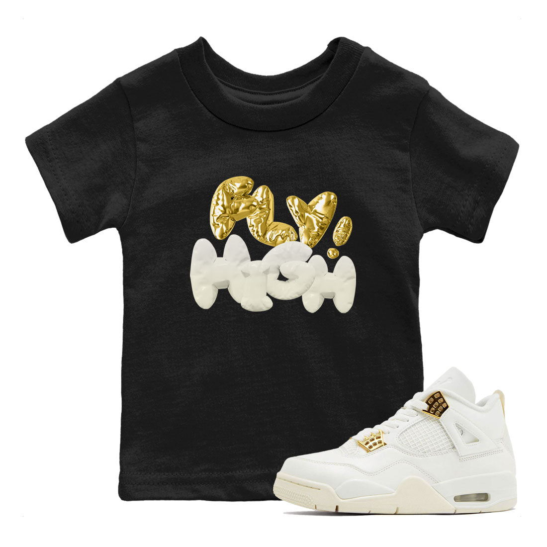 AJ4 Sail shirt to match jordans Fly High sneaker tees 4s SailSNRT sneaker release tees baby toddler Black 1 cotton Shirt
