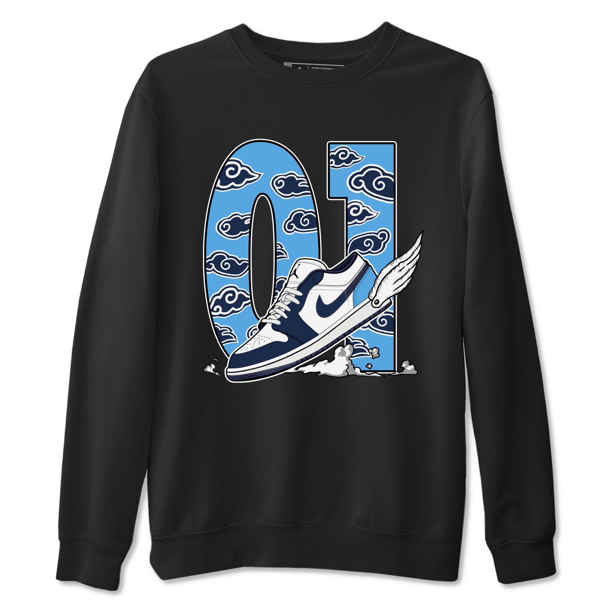 1s Obsidian shirts to match jordans Fly To The Clouds shirts to match Jordans AJ1 Retro Low OG Obsidian match shoes to clothes SNRT Sneaker Tees unisex cotton Black 2 shirts