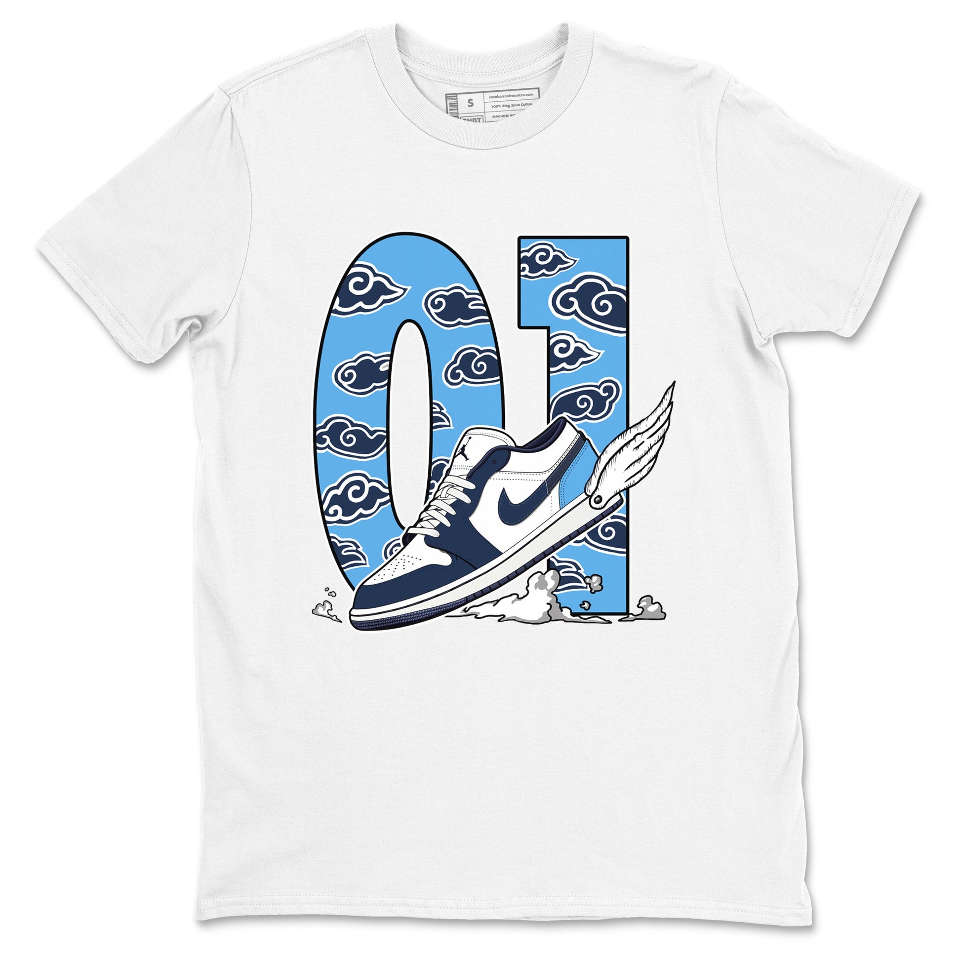 1s Obsidian shirts to match jordans Fly To The Clouds shirts to match Jordans AJ1 Retro Low OG Obsidian match shoes to clothes SNRT Sneaker Tees unisex cotton White 2 shirts