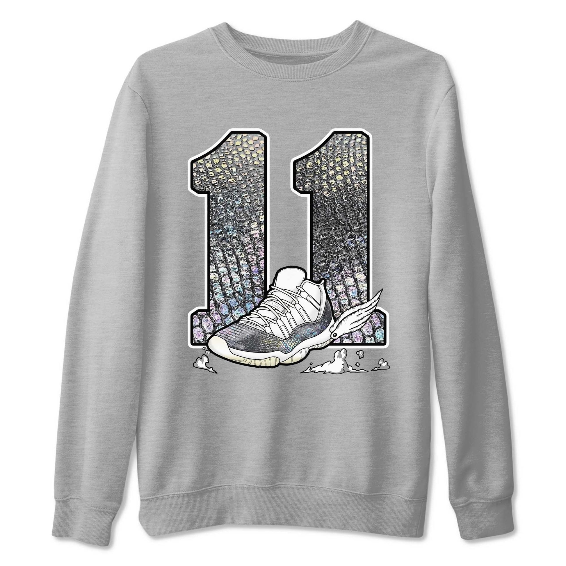 11s Year Of The Snake shirts to match jordans Fly To The Clouds shirts to match jordans Air Jordan 11 Retro Low Year Of The Snake match shoes to clothes SNRT Sneaker Tees unisex cotton Heather Grey 2 shirts