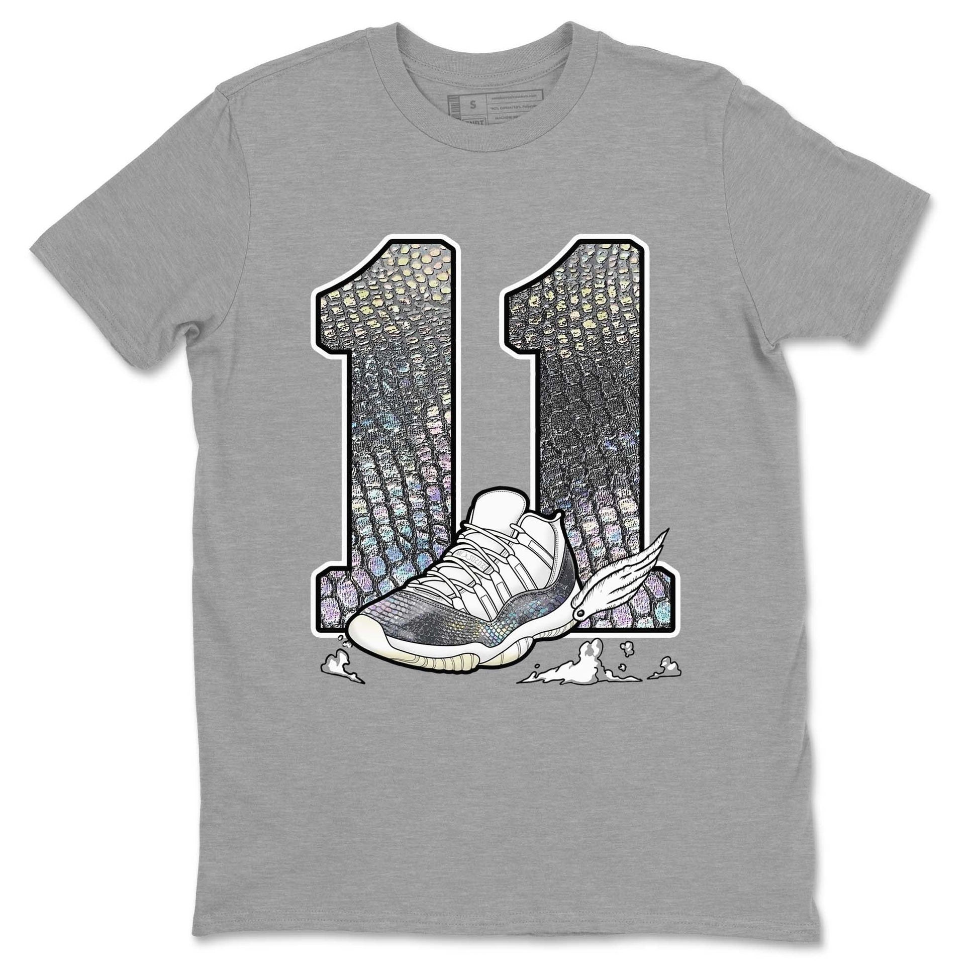 11s Year Of The Snake shirts to match jordans Fly To The Clouds shirts to match jordans Air Jordan 11 Retro Low Year Of The Snake match shoes to clothes SNRT Sneaker Tees unisex cotton Heather Grey 2 shirts
