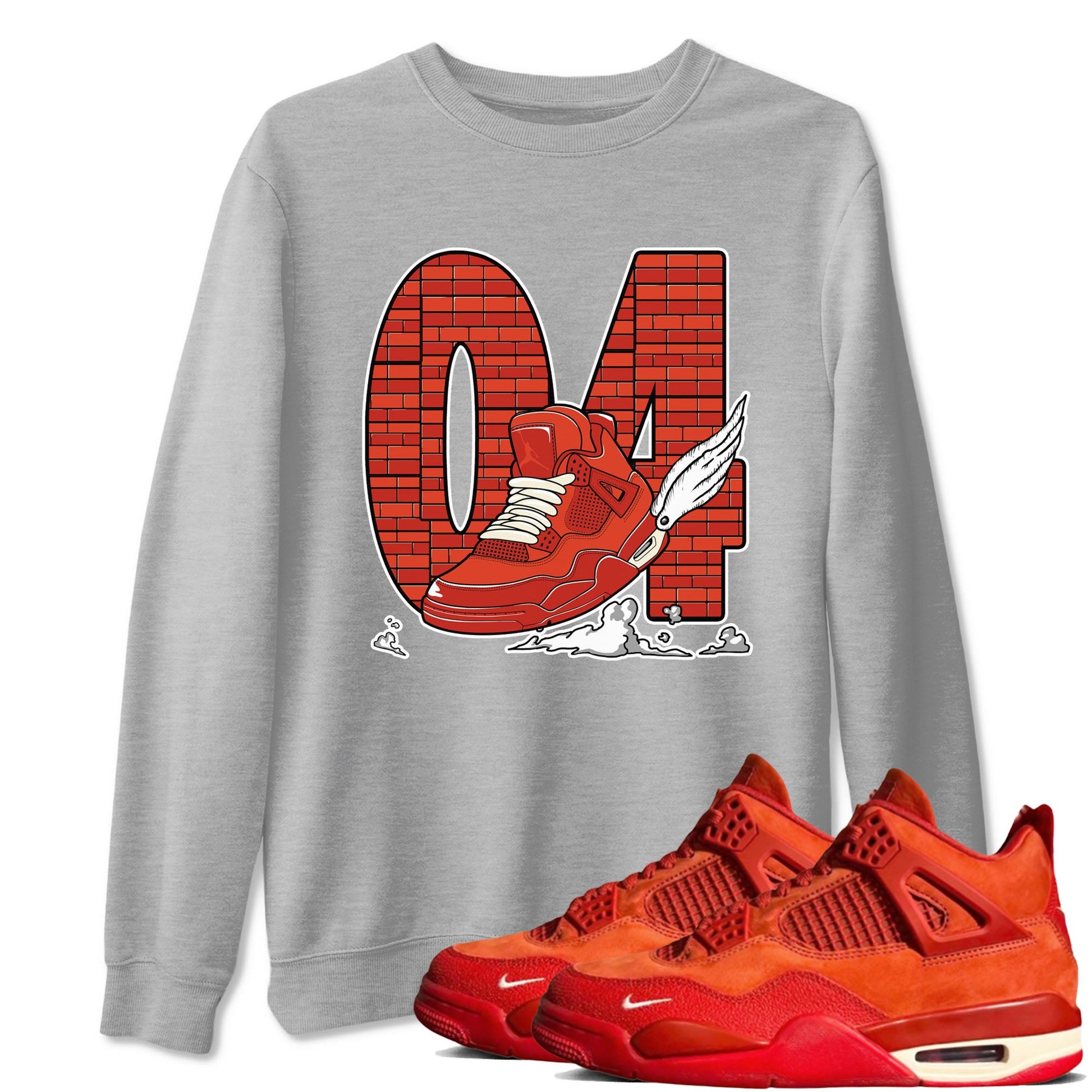 Nigel Sylvester x Air Jordan 4 Brick by Brick shirts to match jordans Fly To The Clouds sneaker match tees Air Jordan 4 Brick By Brick match shoes to clothes SNRT Sneaker Tees unisex cotton Heather Grey 1 shirts