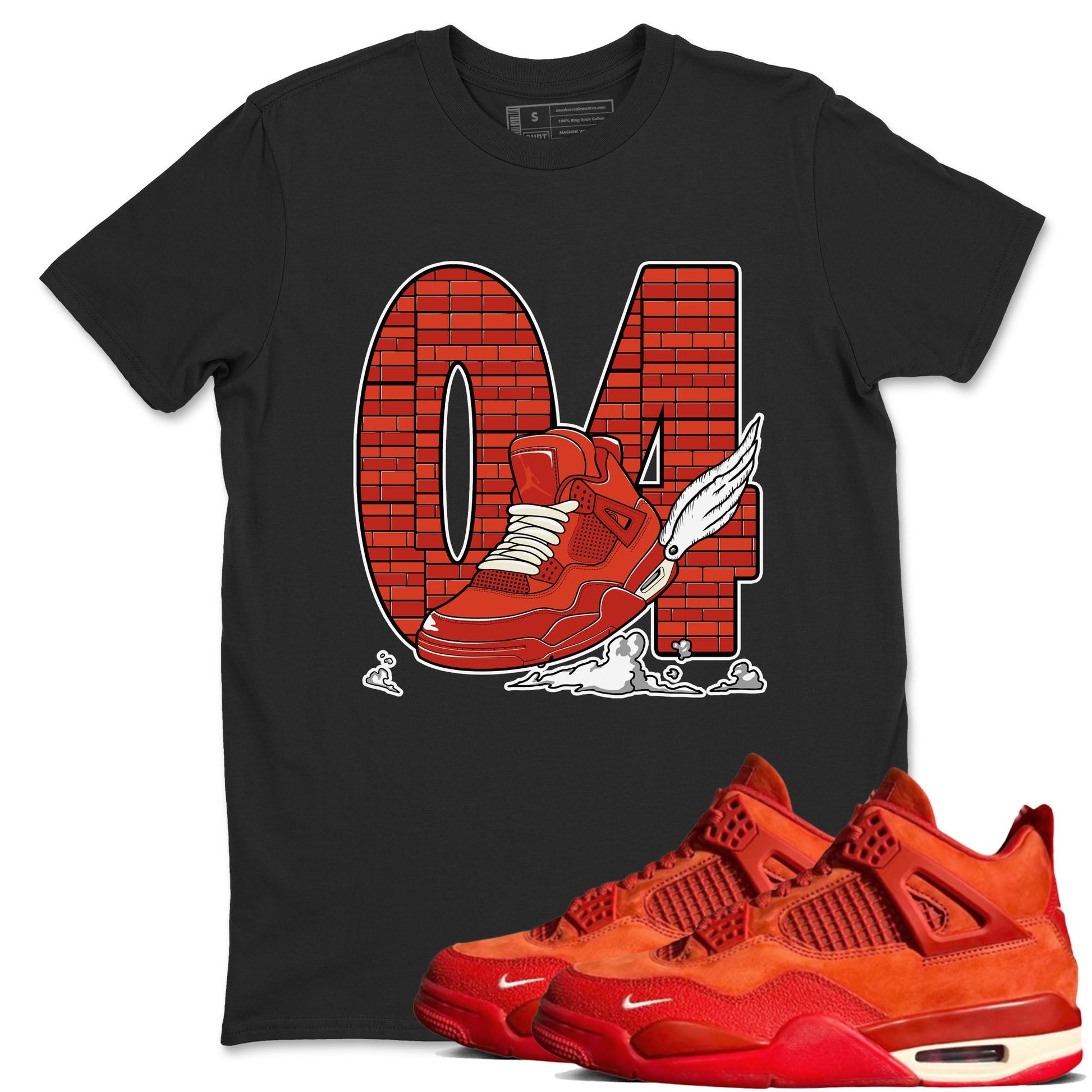 Nigel Sylvester x Air Jordan 4 Brick by Brick shirts to match jordans Fly To The Clouds sneaker match tees Air Jordan 4 Brick By Brick match shoes to clothes SNRT Sneaker Tees unisex cotton Black 1 shirts