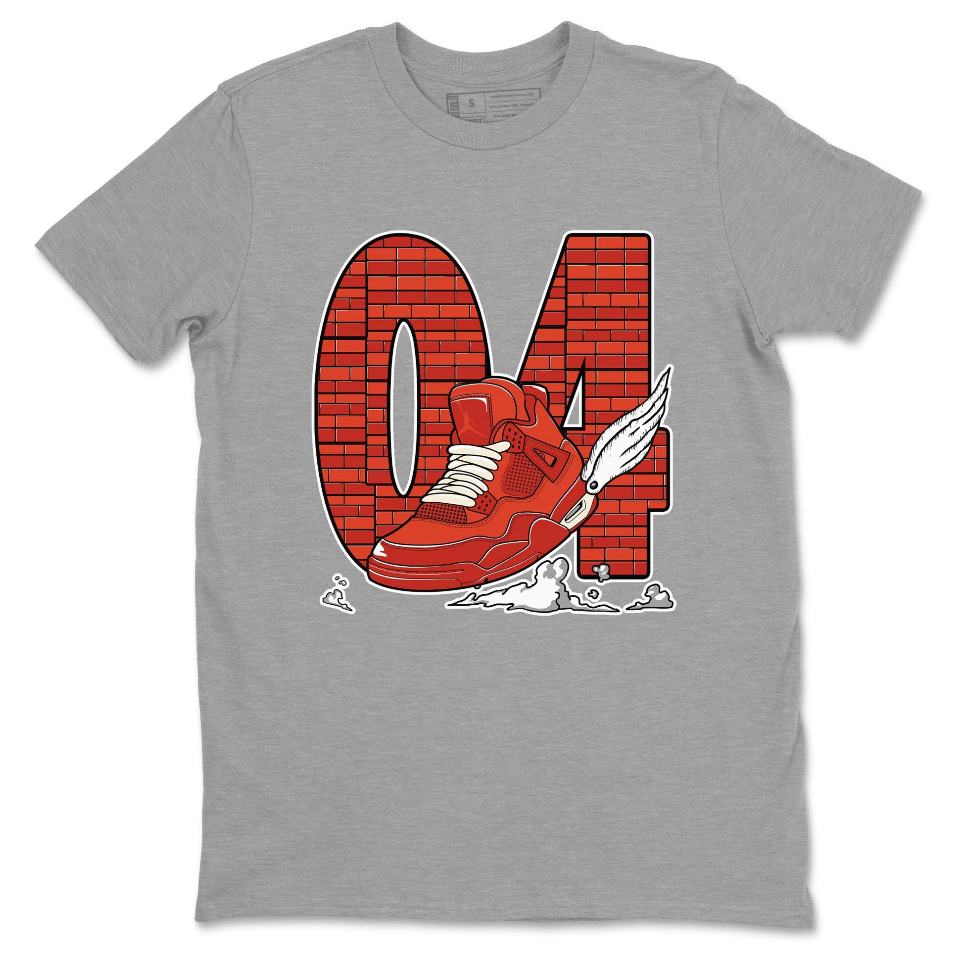 Nigel Sylvester x Air Jordan 4 Brick by Brick shirts to match jordans Fly To The Clouds sneaker match tees Air Jordan 4 Brick By Brick match shoes to clothes SNRT Sneaker Tees unisex cotton Heather Grey 2 shirts