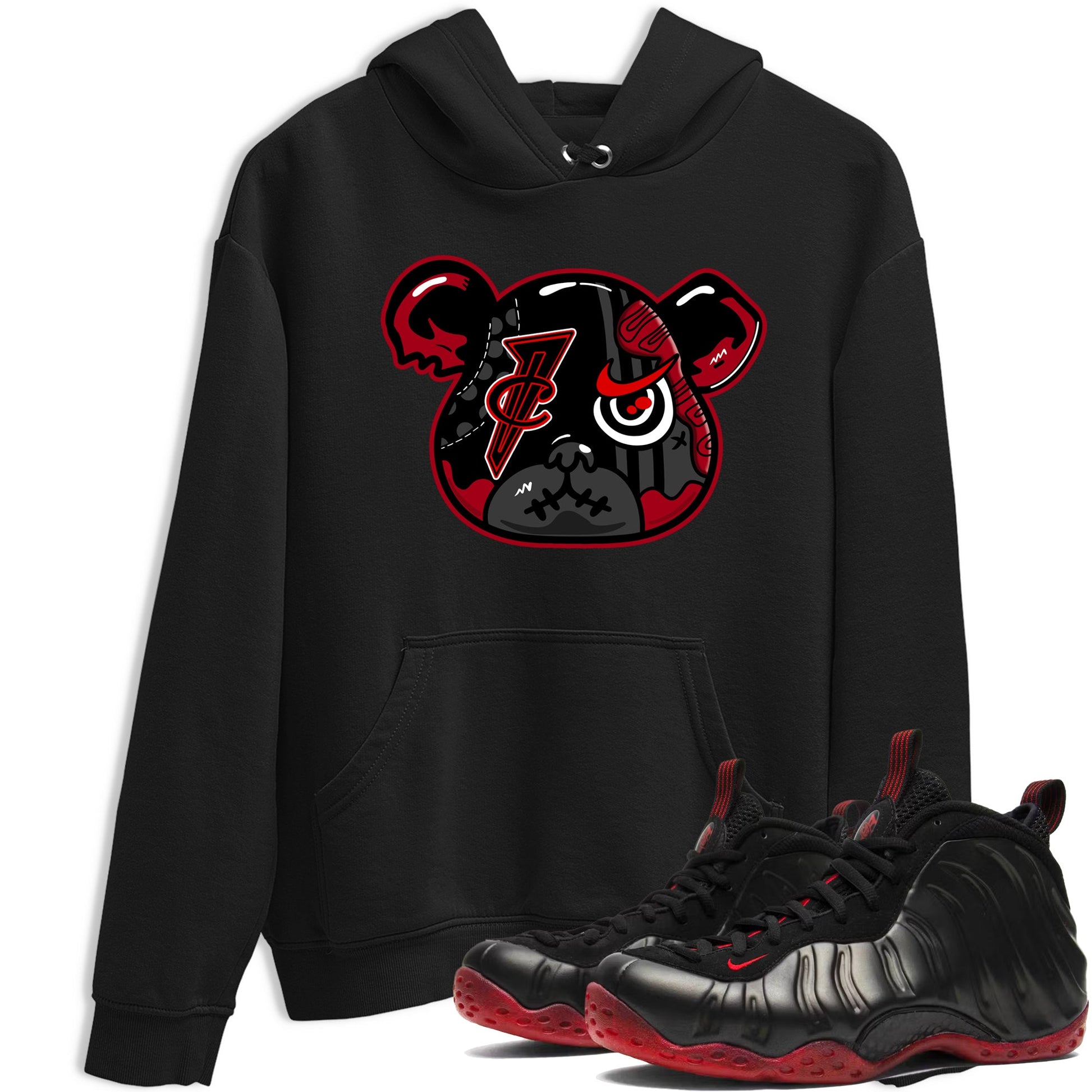 Sneaker match tees – Sneaker Tees To Match Air Foamposite Cough Drop Shoes – Foamposite Bear Tee Black 1