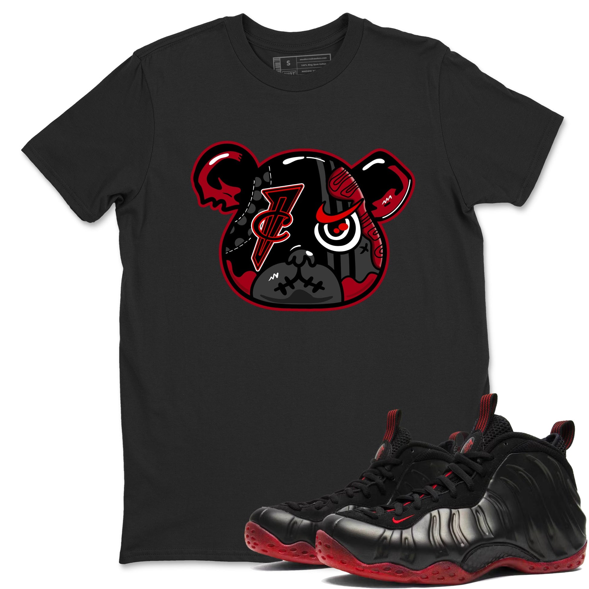Sneaker match tees – Sneaker Tees To Match Air Foamposite Cough Drop Shoes – Foamposite Bear Tee Black 1