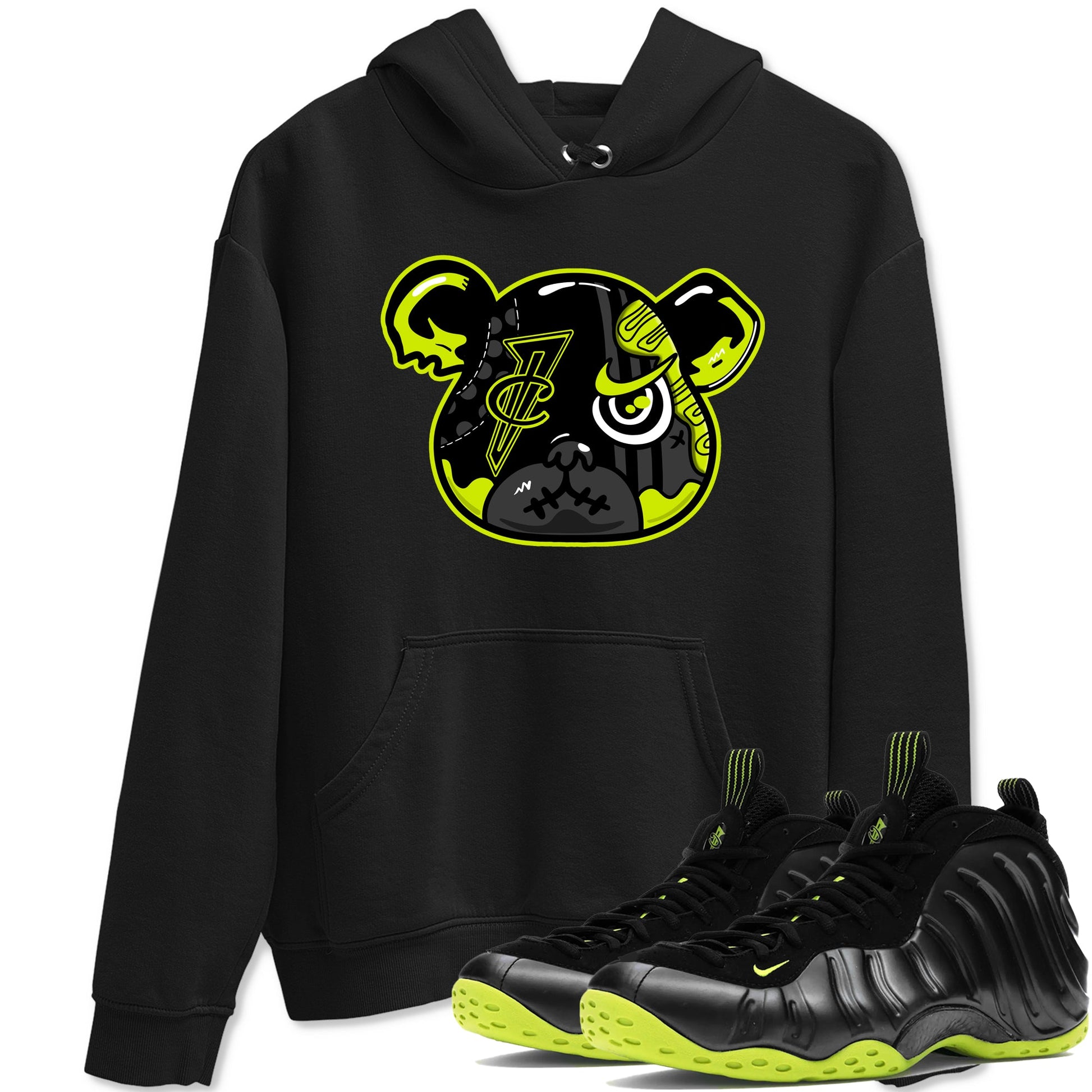 Foams One Black Volt shirts to match jordans Foamposite Bear sneaker match tees Air Foamposite One Black and Volt match shoes to clothes SNRT Sneaker Tees unisex cotton Black 1 shirts