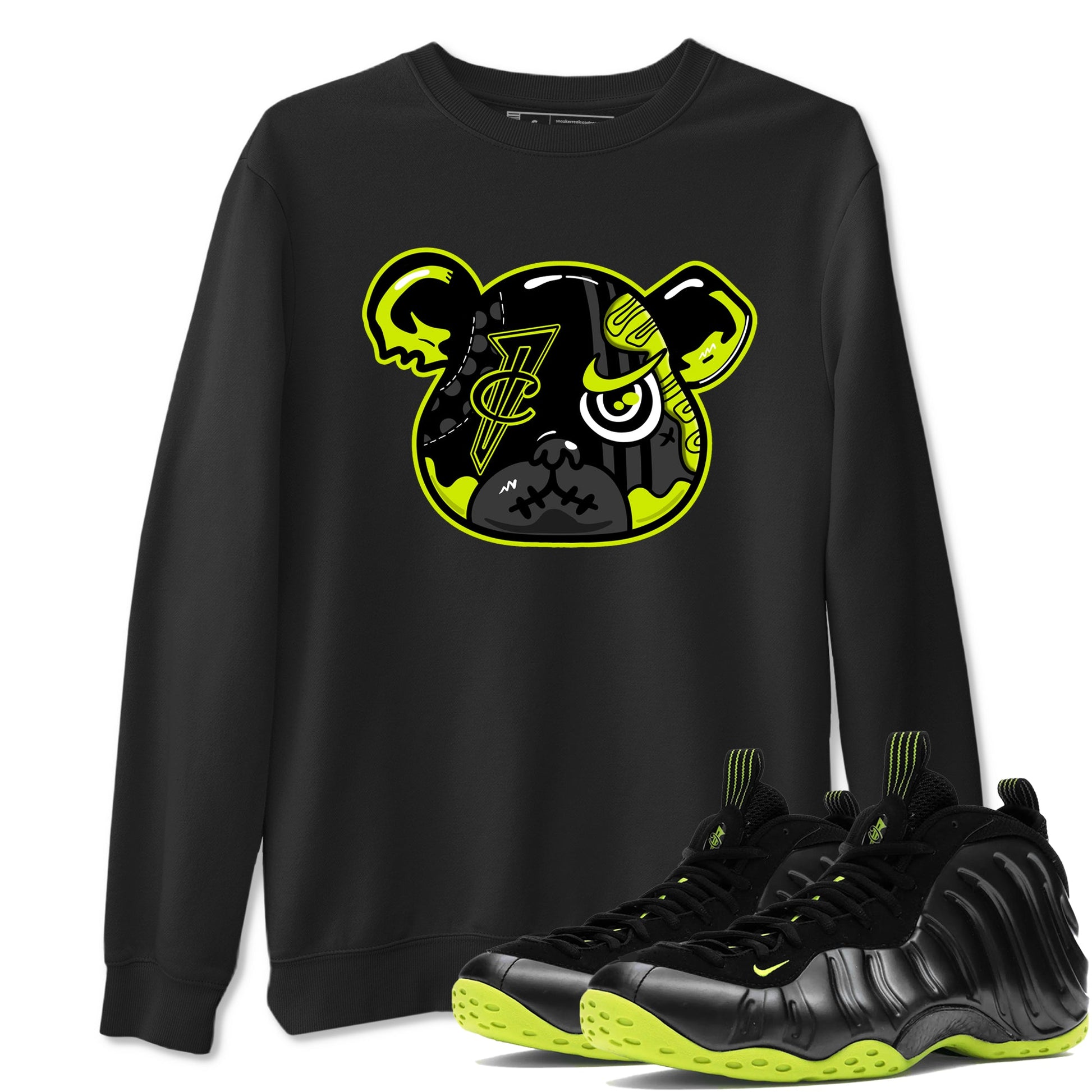 Foams One Black Volt shirts to match jordans Foamposite Bear sneaker match tees Air Foamposite One Black and Volt match shoes to clothes SNRT Sneaker Tees unisex cotton Black 1 shirts