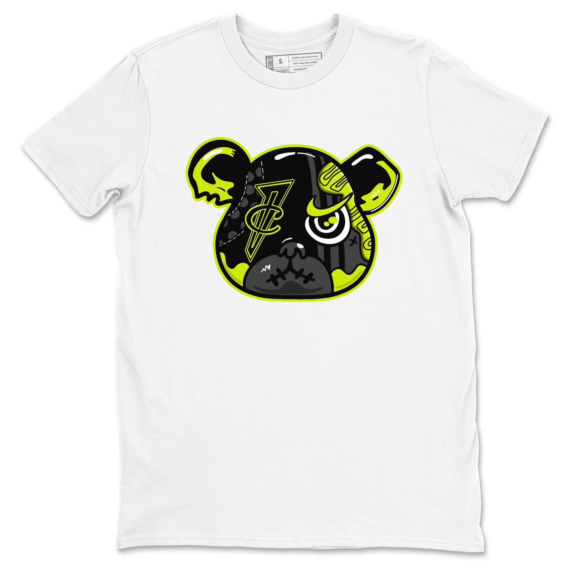 Foams One Black Volt shirts to match jordans Foamposite Bear sneaker match tees Air Foamposite One Black and Volt match shoes to clothes SNRT Sneaker Tees unisex cotton White 2 shirts