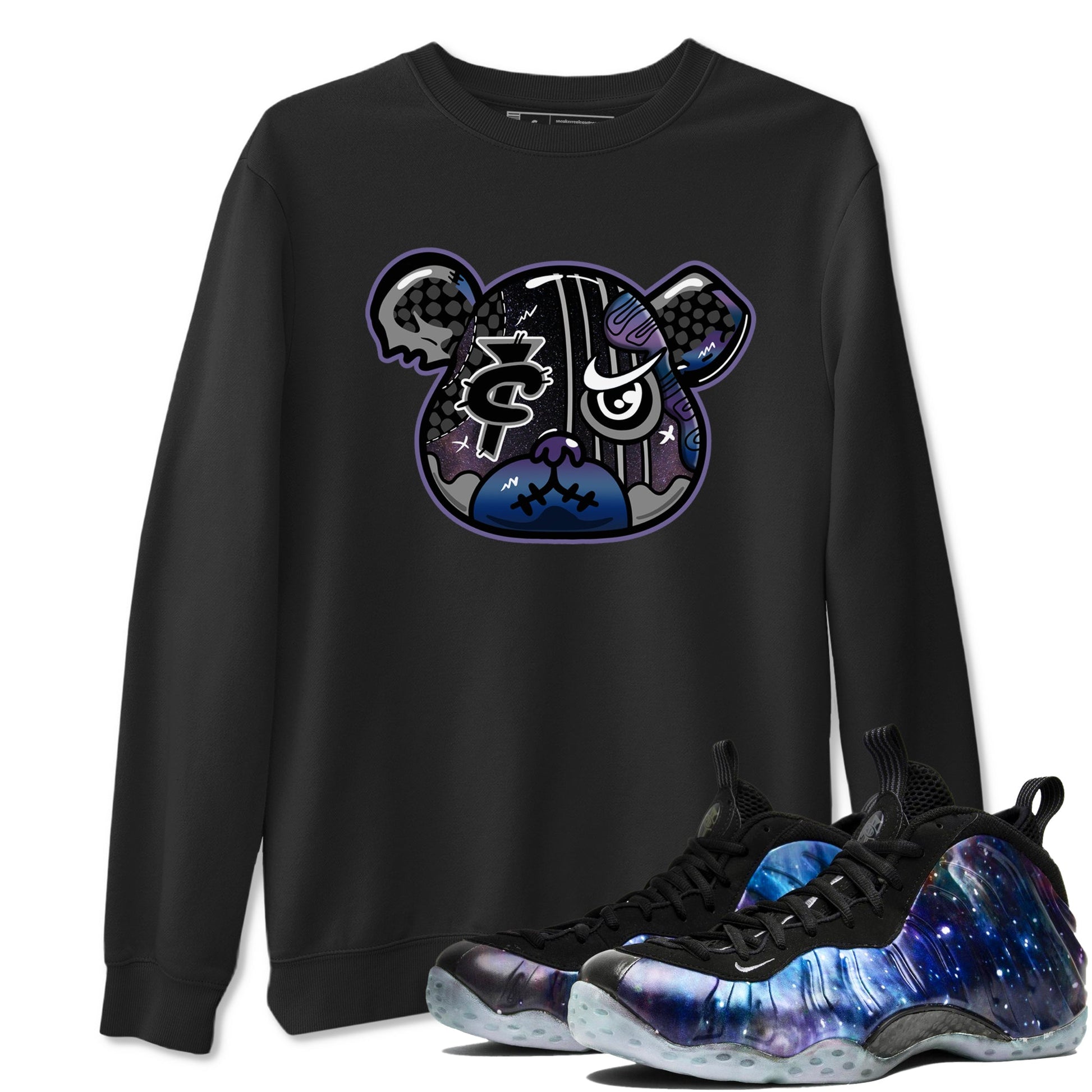 Air Foamposite One Galaxy Shirts To Match Jordans Foamposite Bear Sneaker Shirts Air Foamposite 1 Galaxy SNRT Sneaker Release Tees Unisex Cotton Crew Neck Black 1 crew neck shirts