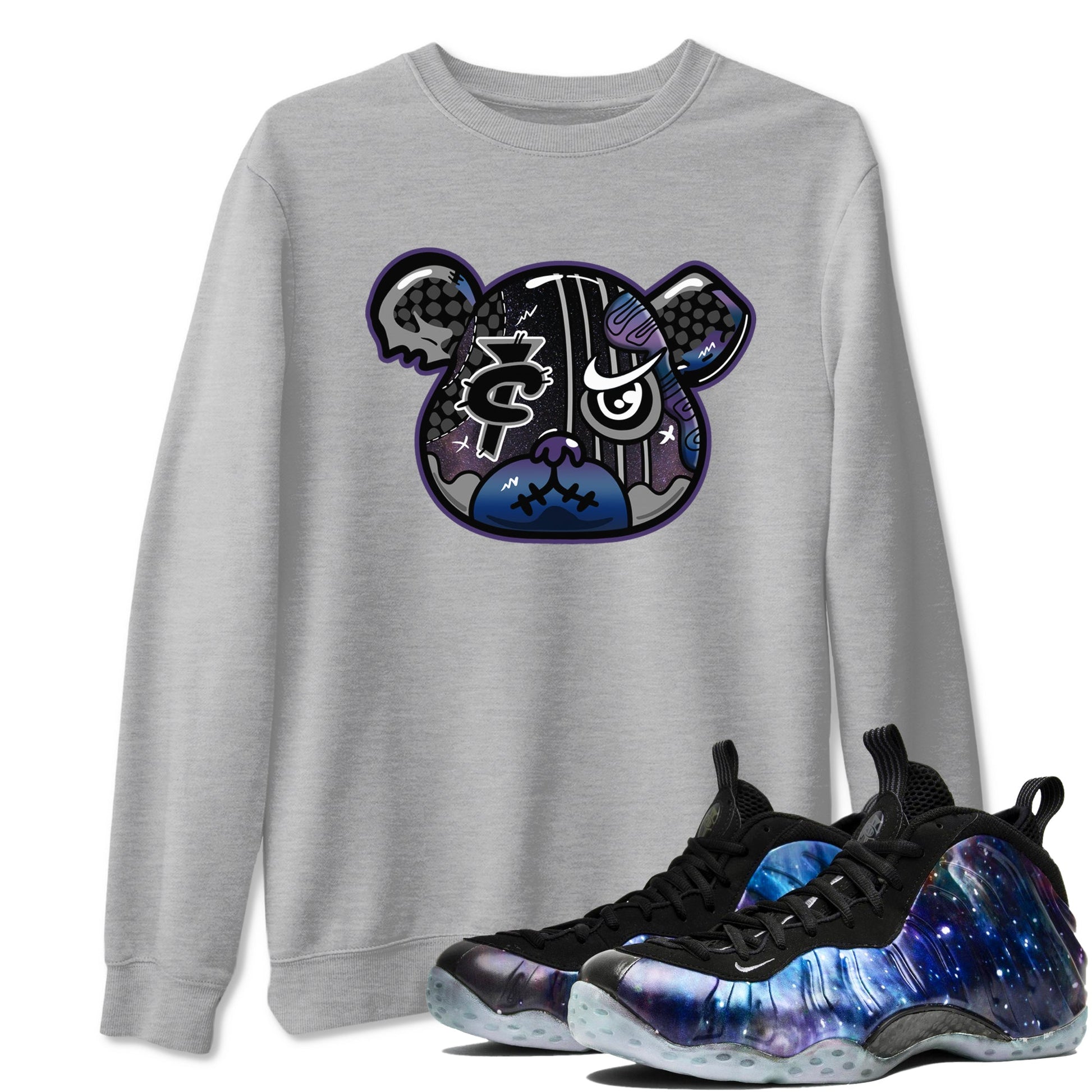 Air Foamposite One Galaxy Shirts To Match Jordans Foamposite Bear Sneaker Shirts Air Foamposite 1 Galaxy SNRT Sneaker Release Tees Unisex Cotton Crew Neck Heather Grey 1 crew neck shirts