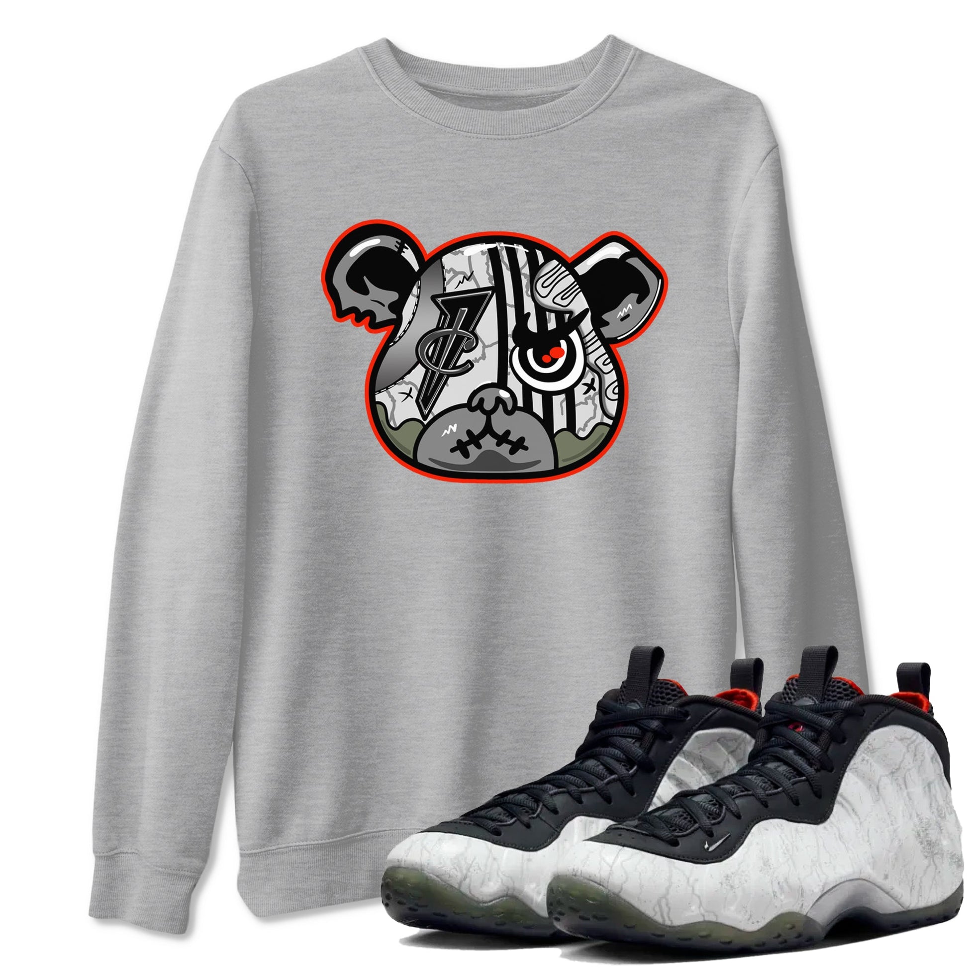 Foams One Jin shirts to match jordans Foamposite Bear sneaker match tees Air Foamposite One Jin match shoes to clothes SNRT Sneaker Tees unisex cotton Heather Grey 1 shirts