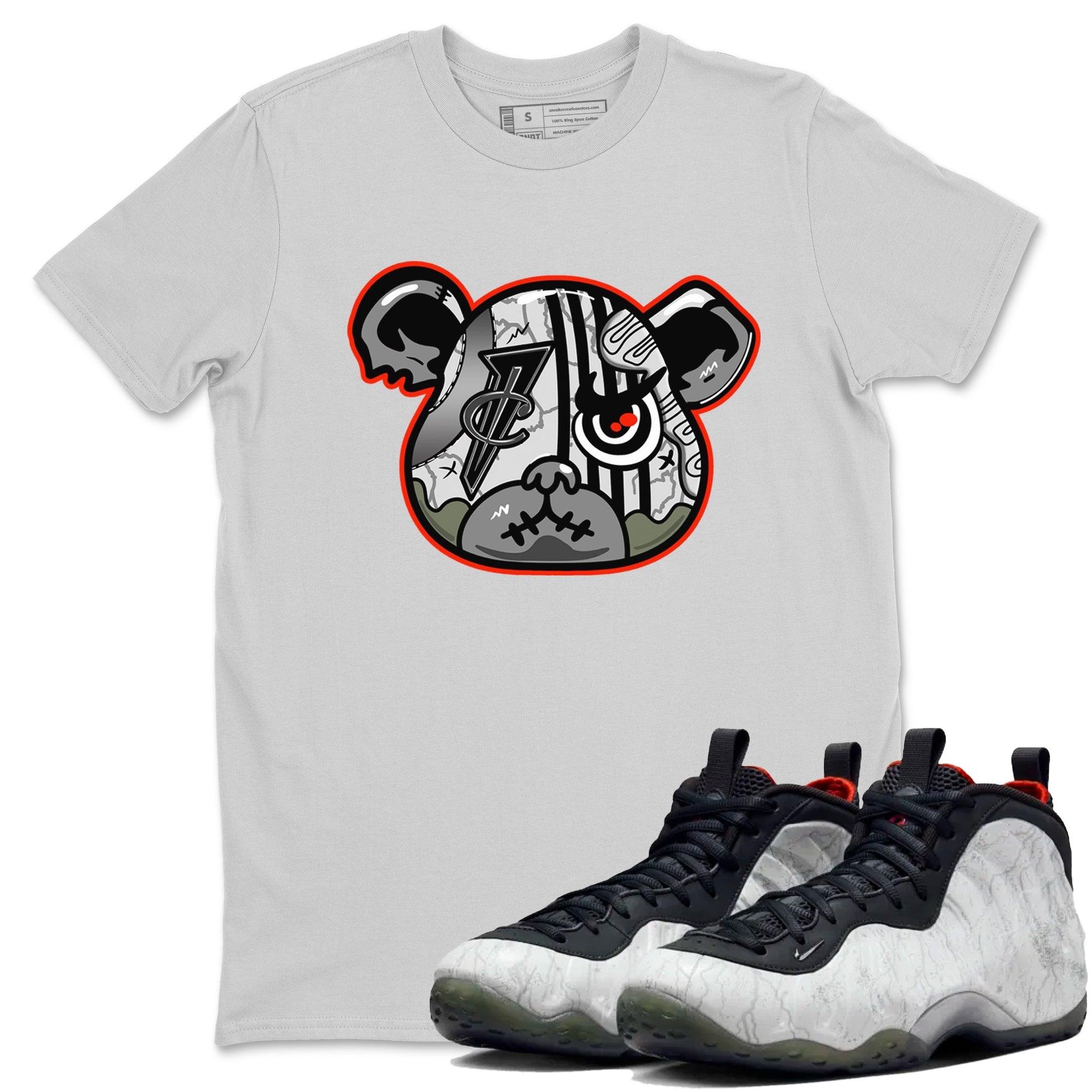 Foams One Jin shirts to match jordans Foamposite Bear sneaker match tees Air Foamposite One Jin match shoes to clothes SNRT Sneaker Tees unisex cotton Silver 1 shirts