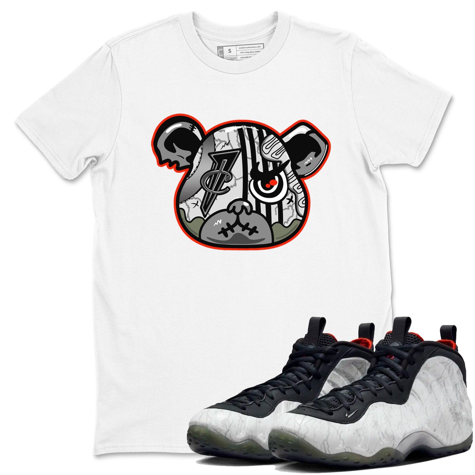 Foams One Jin shirts to match jordans Foamposite Bear sneaker match tees Air Foamposite One Jin match shoes to clothes SNRT Sneaker Tees unisex cotton White 1 shirts