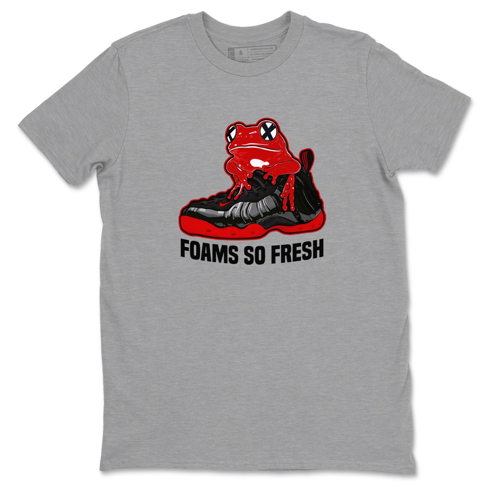Foams So Fresh sneaker match t-shirt styled to complete your fit with the Air Foamposite Cough Drop sneakers, shown in Heather Grey 2.
