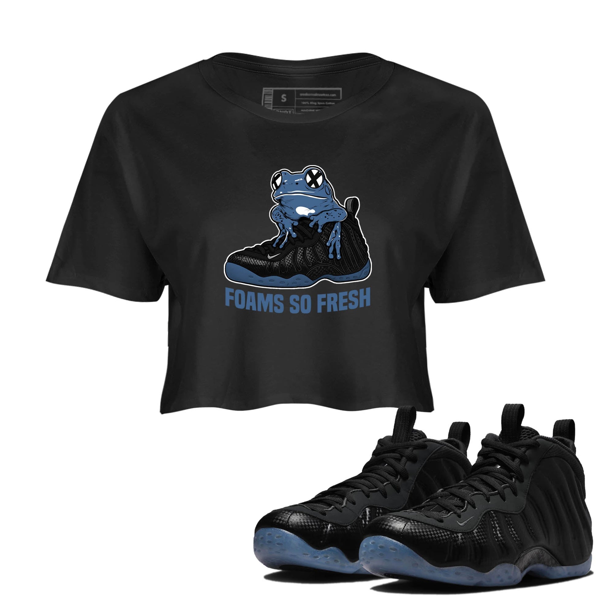 Sneaker Threads – Sneaker Tees To Match Air Foamposite One Carbon Fiber – Foams So Fresh Crop Tee Black 1. Perfect for Jordan releases 2025 colorways.