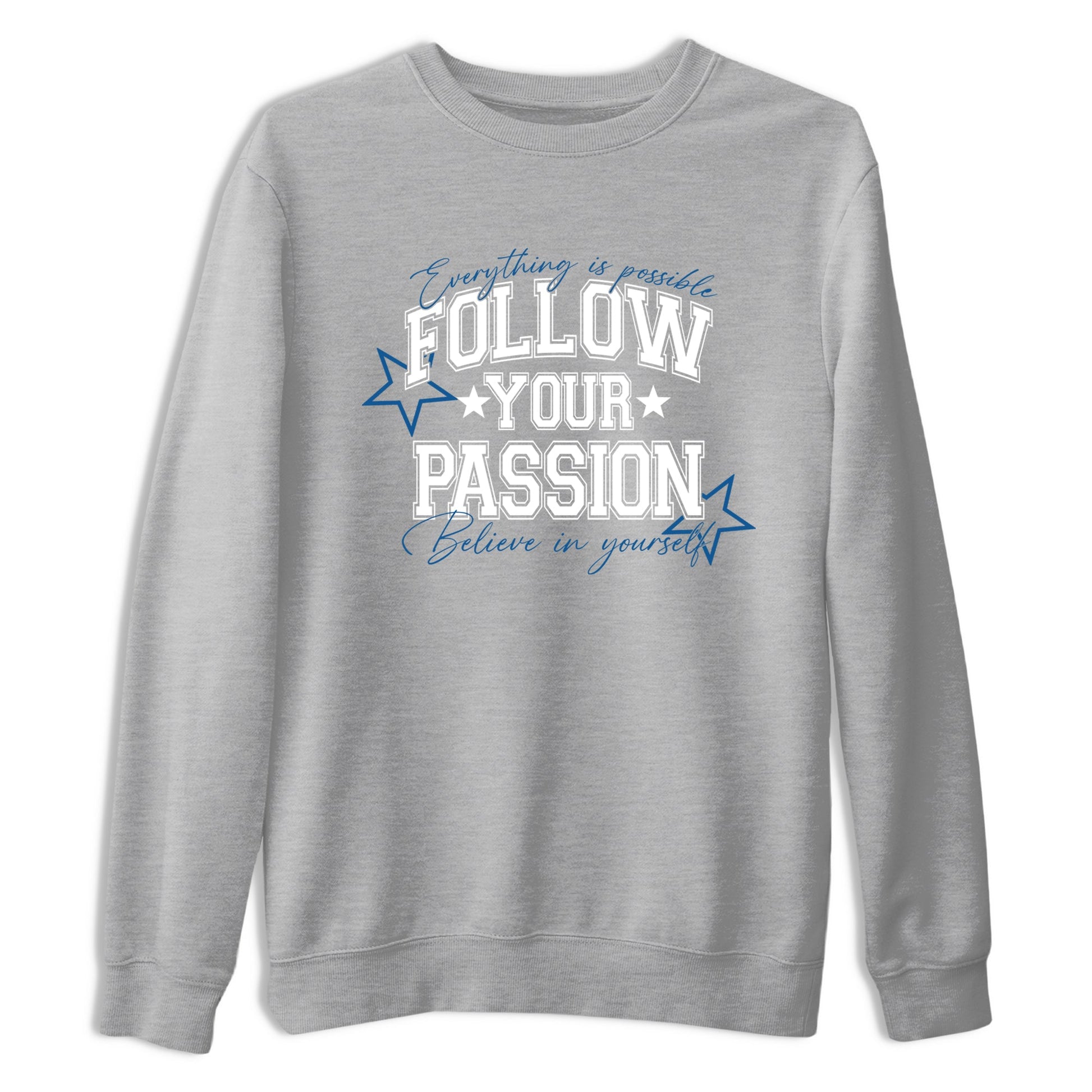 Sneaker match tees – Sneaker Tees To Match Air Jordan 1 Travis Scott Fragment Sneakers – Follow Your Passion Graphic Tee Heather Grey 2
