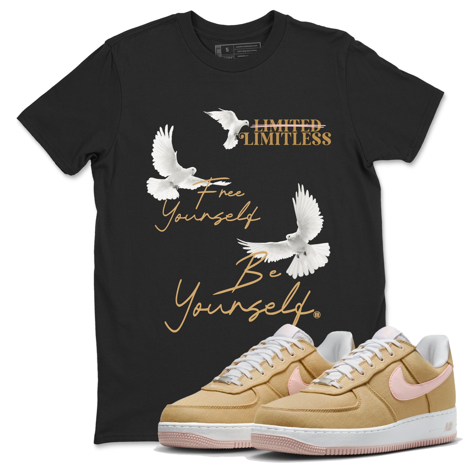 Air Force 1 Low Linen shirts to match jordans Free Yourself Be Yourself sneaker match tees Air Force 1 Linen Graphic Shirts To Match AF1 SNRT Sneaker Tees unisex cotton Black 1 shirts