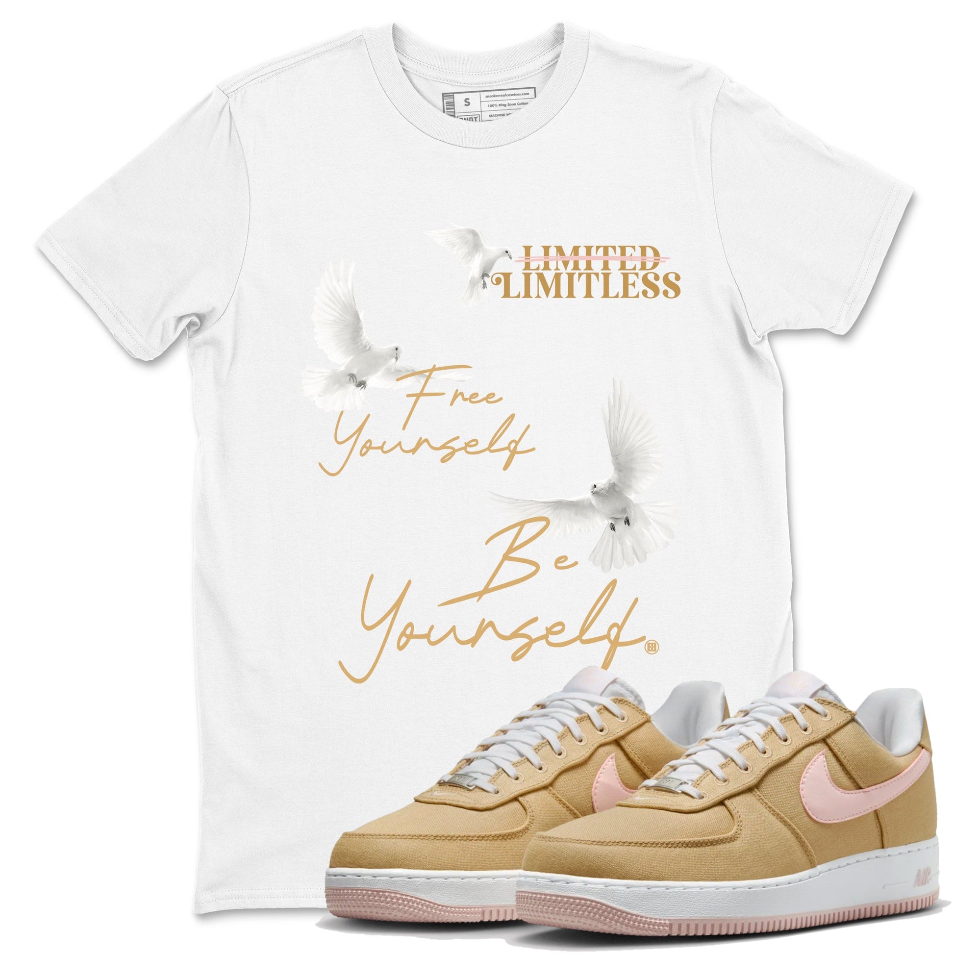 Air Force 1 Low Linen shirts to match jordans Free Yourself Be Yourself sneaker match tees Air Force 1 Linen Graphic Shirts To Match AF1 SNRT Sneaker Tees unisex cotton White 1 shirts