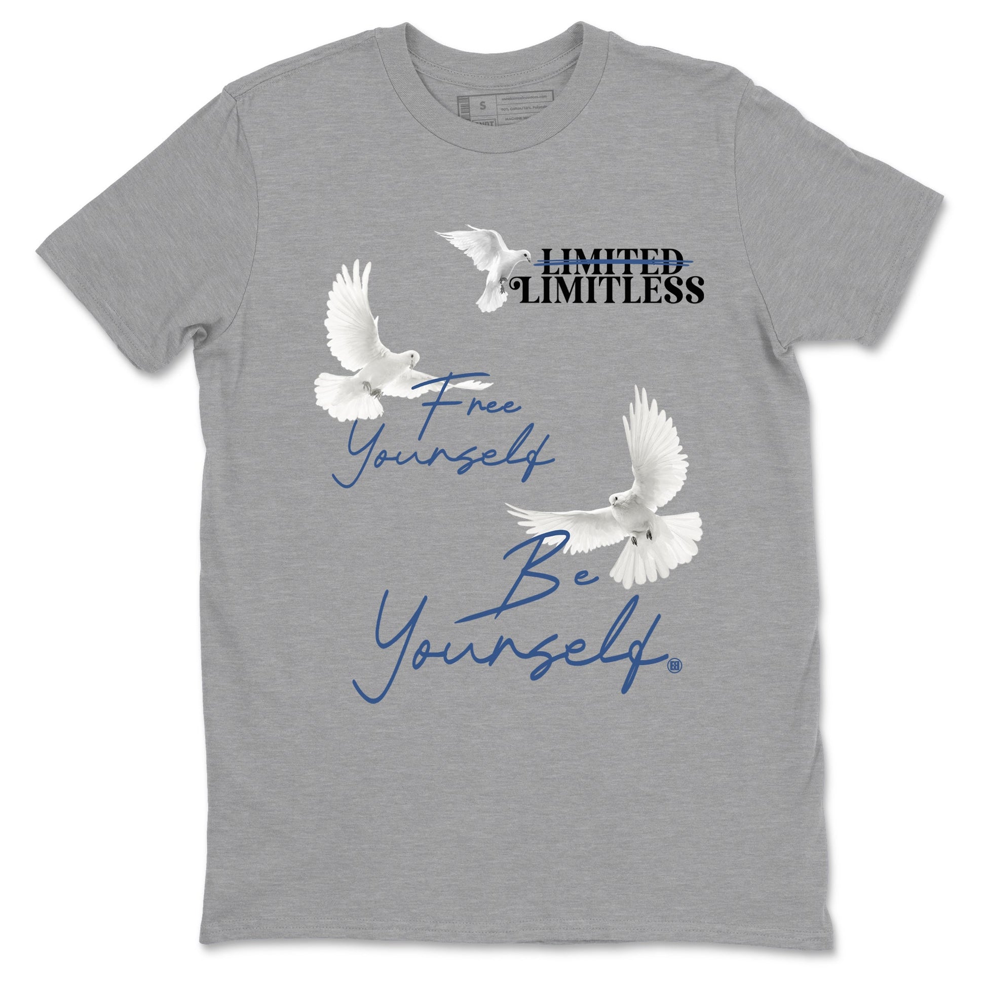 A Ma Maniere Air Jordan 3 Diffused Blue shirts to match jordans Free Yourself Be Yourself graphic tee Jordan 3 For The Love best t-shirts to wear with jordans SNRT Sneaker Tees unisex cotton Heather Grey 2 shirts