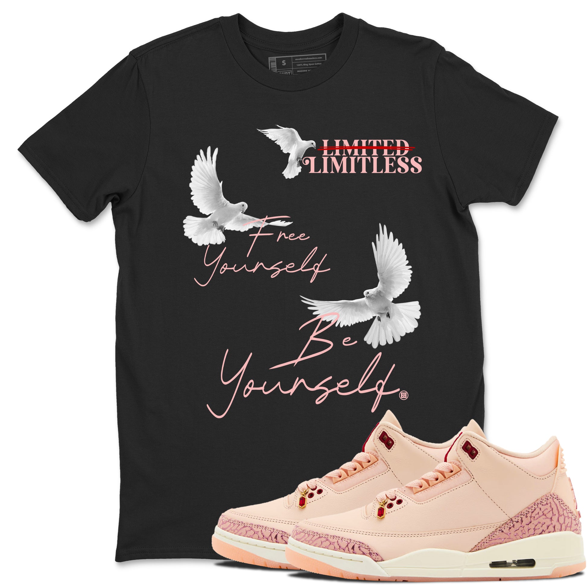 Free Yourself Be Yourself SNRT Sneaker Tees - Air Jordan 3 Valentines Day - SNRT Sneaker T-shirts