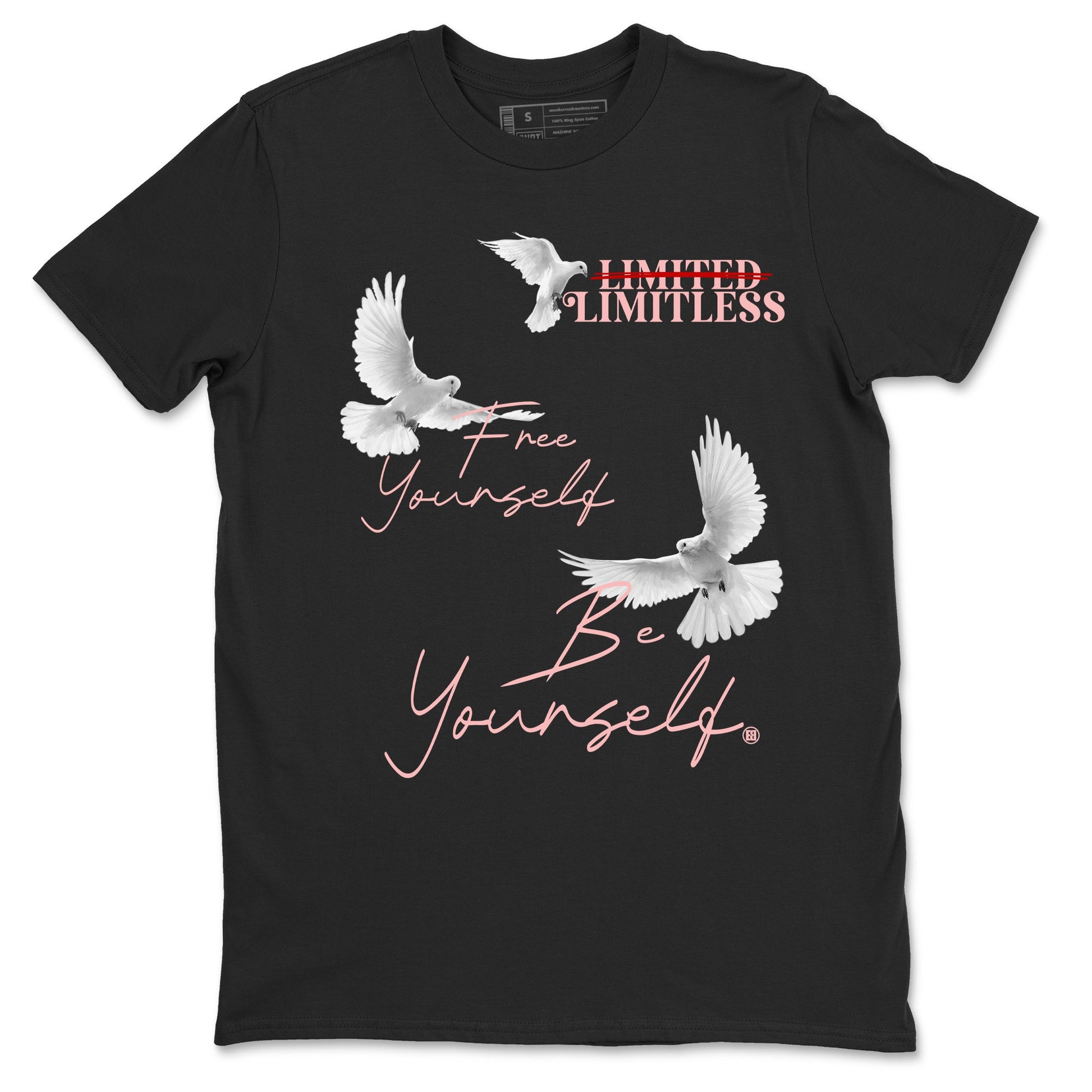 3s Valentines Day tee to match jordans Free Yourself Be Yourself sneaker match tees Air Jordan 3 "Treat Yourself" Washed Coral special Valentine's Day Gift SNRT Sneaker Tees Graphic Tee Black 2 shirts