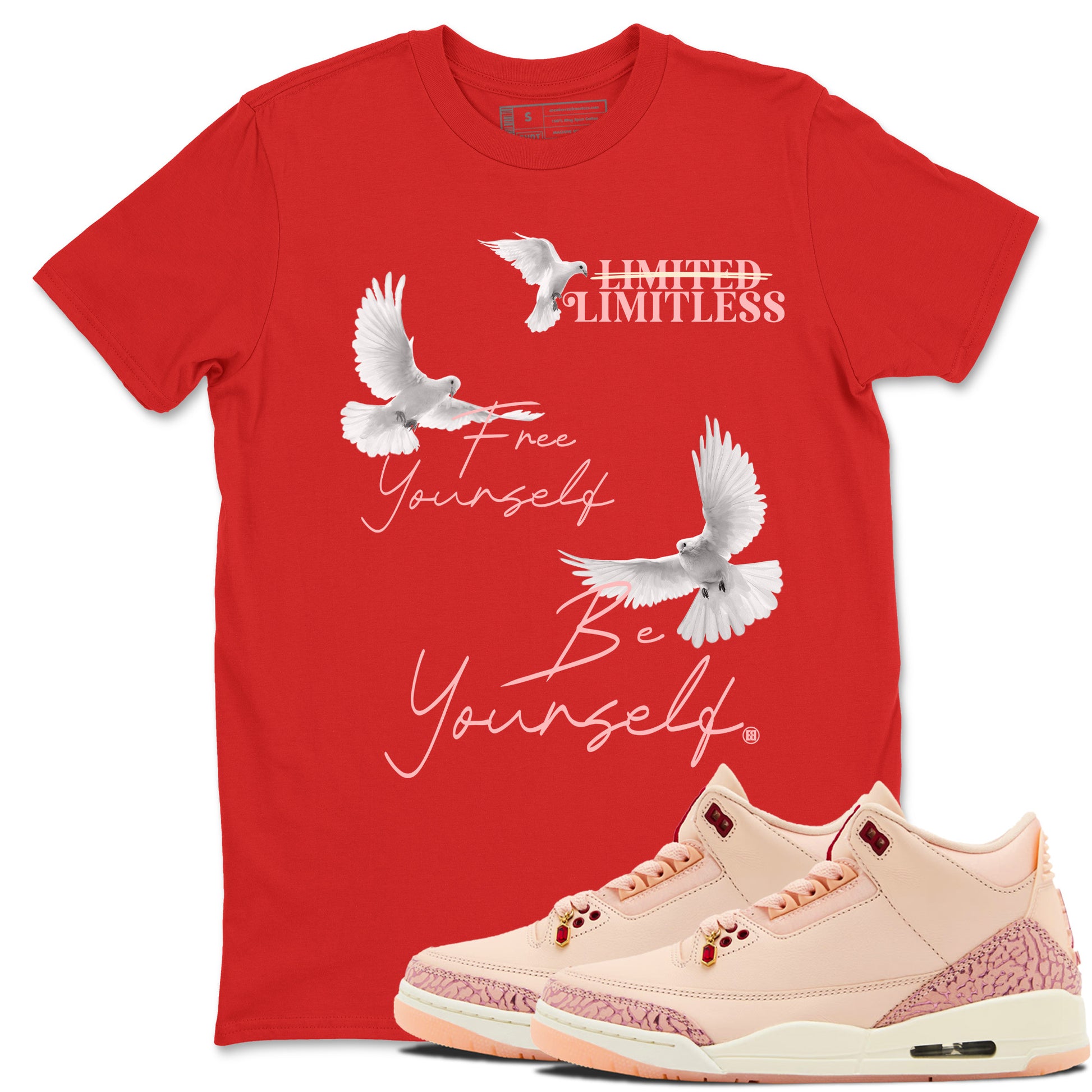 Free Yourself Be Yourself SNRT Sneaker Tees - Air Jordan 3 Valentines Day - SNRT Sneaker T-shirts