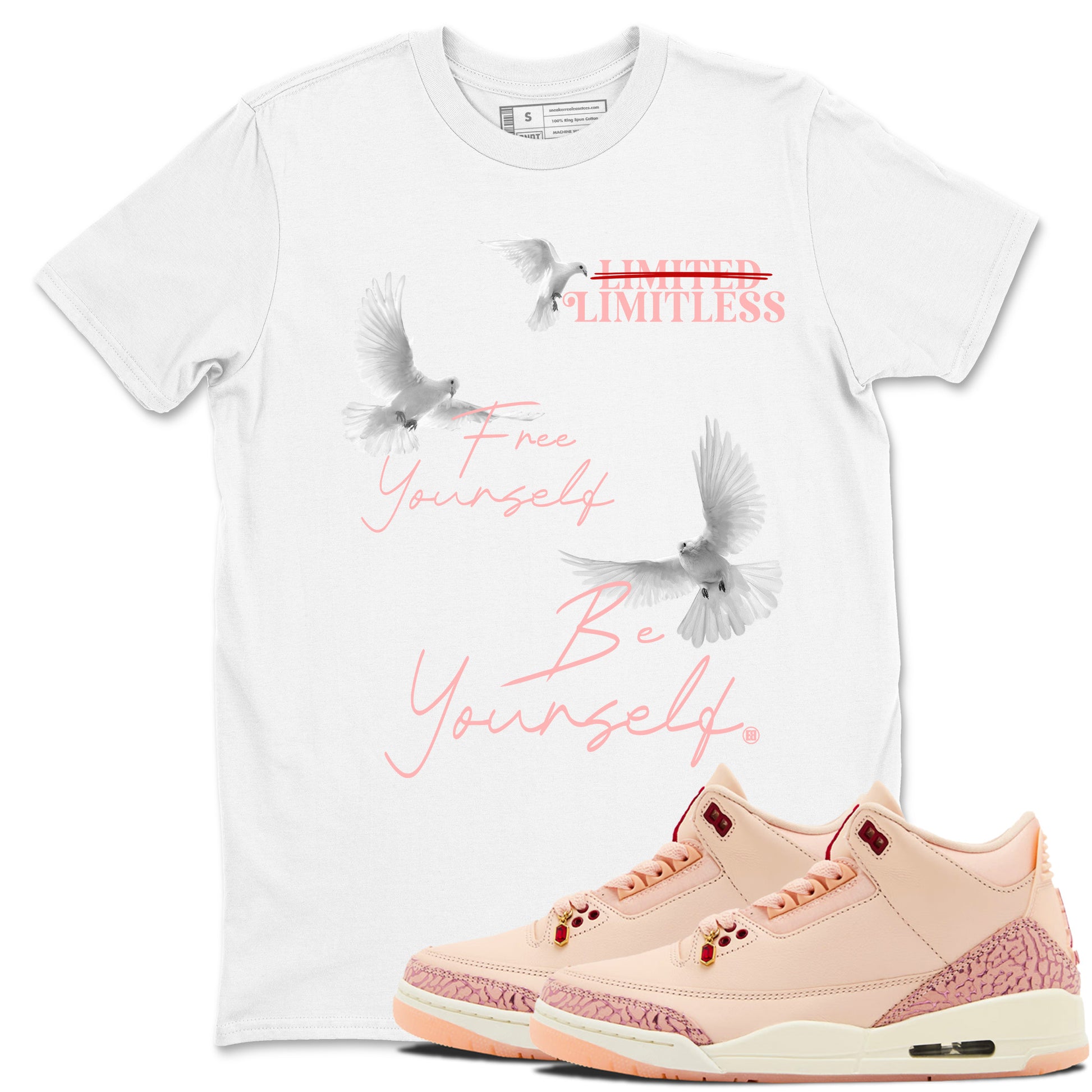 Free Yourself Be Yourself SNRT Sneaker Tees - Air Jordan 3 Valentines Day - SNRT Sneaker T-shirts