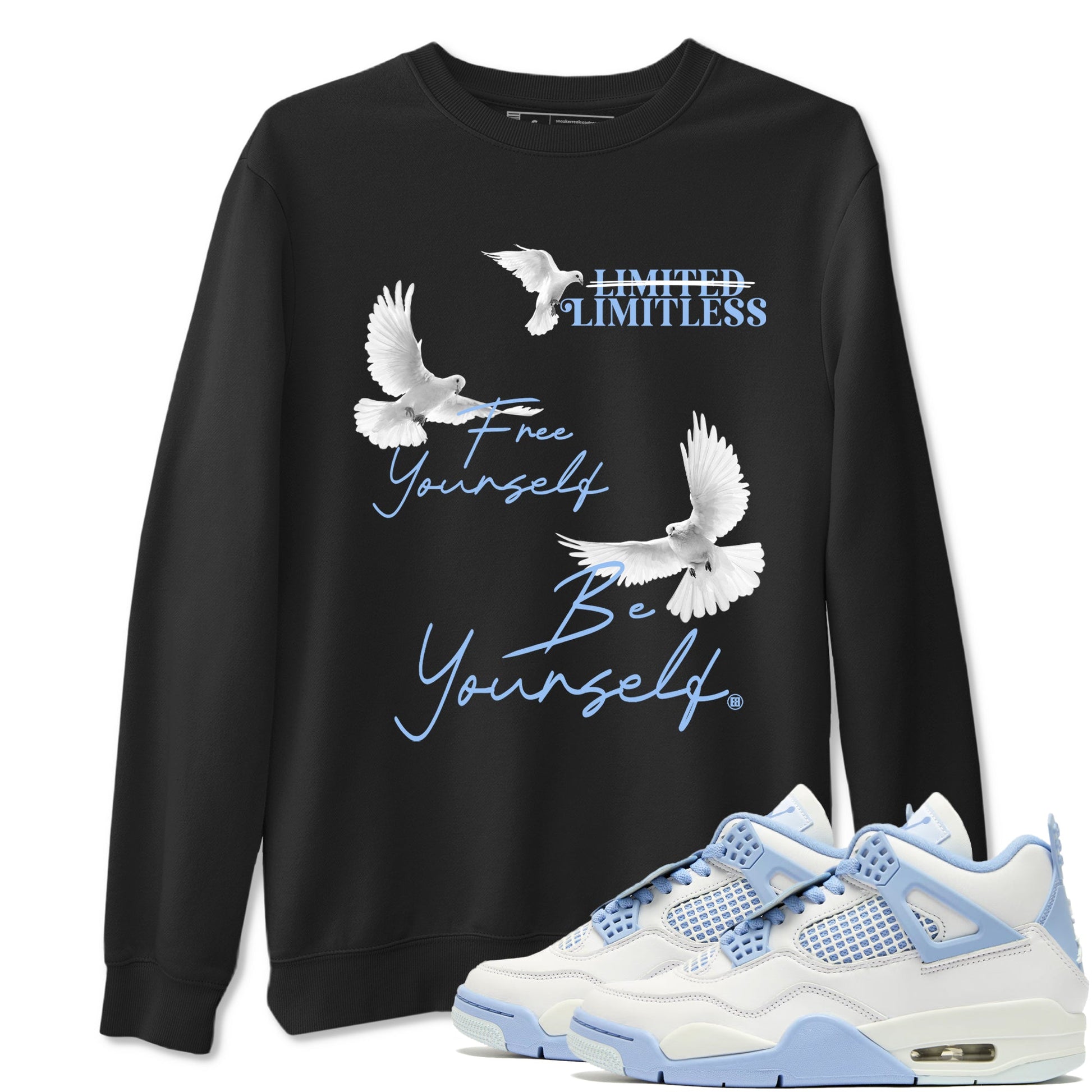 4s Forget Me Not shirts to match jordans Free Yourself Be Yourself graphic tees Air Jordan 4 Forget Me Not match shoes to clothes SNRT Sneaker Tees unisex cotton Black 1 shirts