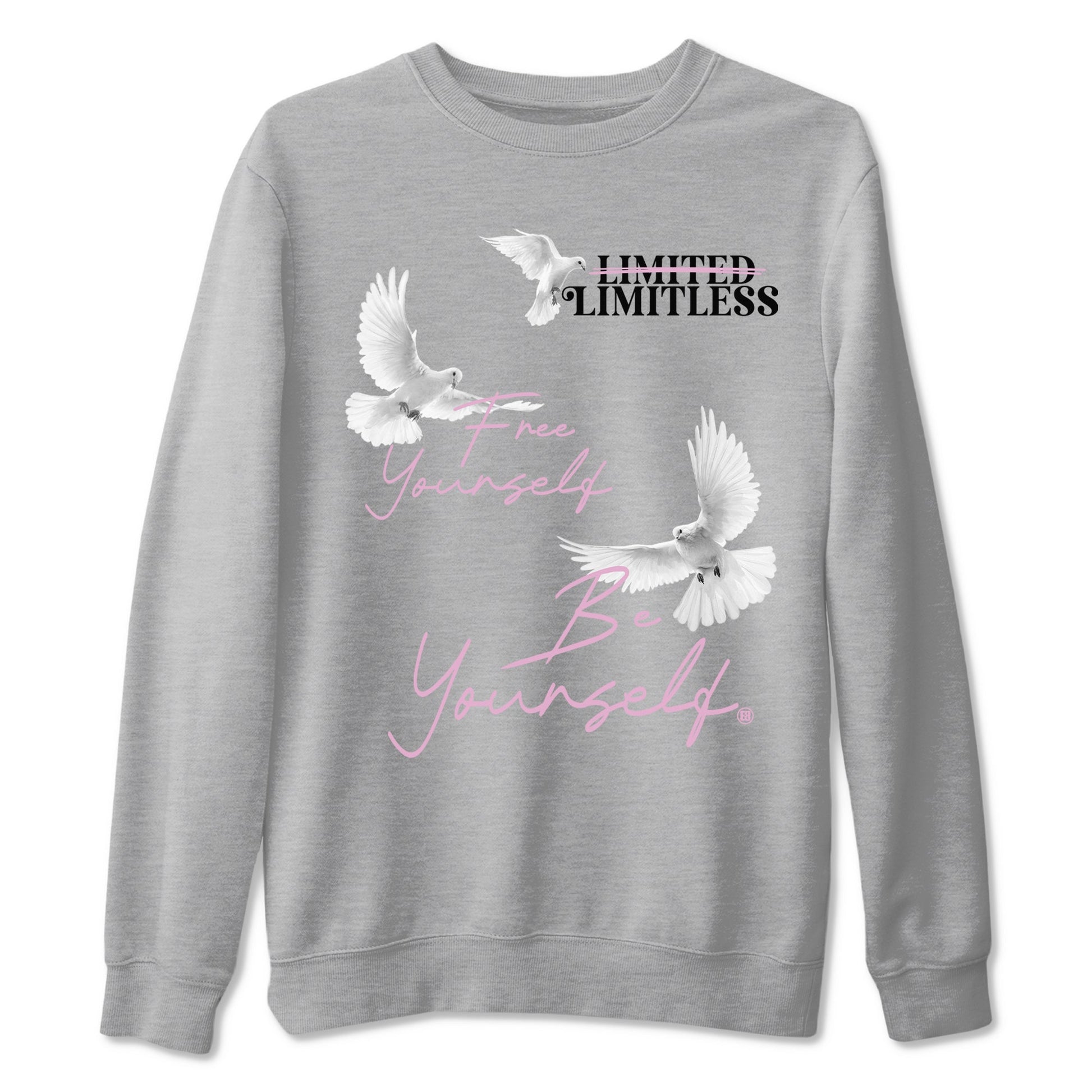 4s Orchid shirts to match jordans Free Yourself Be Yourself sneaker match tees Air Jordan 4 Orchid match shoes to clothes SNRT Sneaker Tees unisex cotton Heather Grey 2 shirts